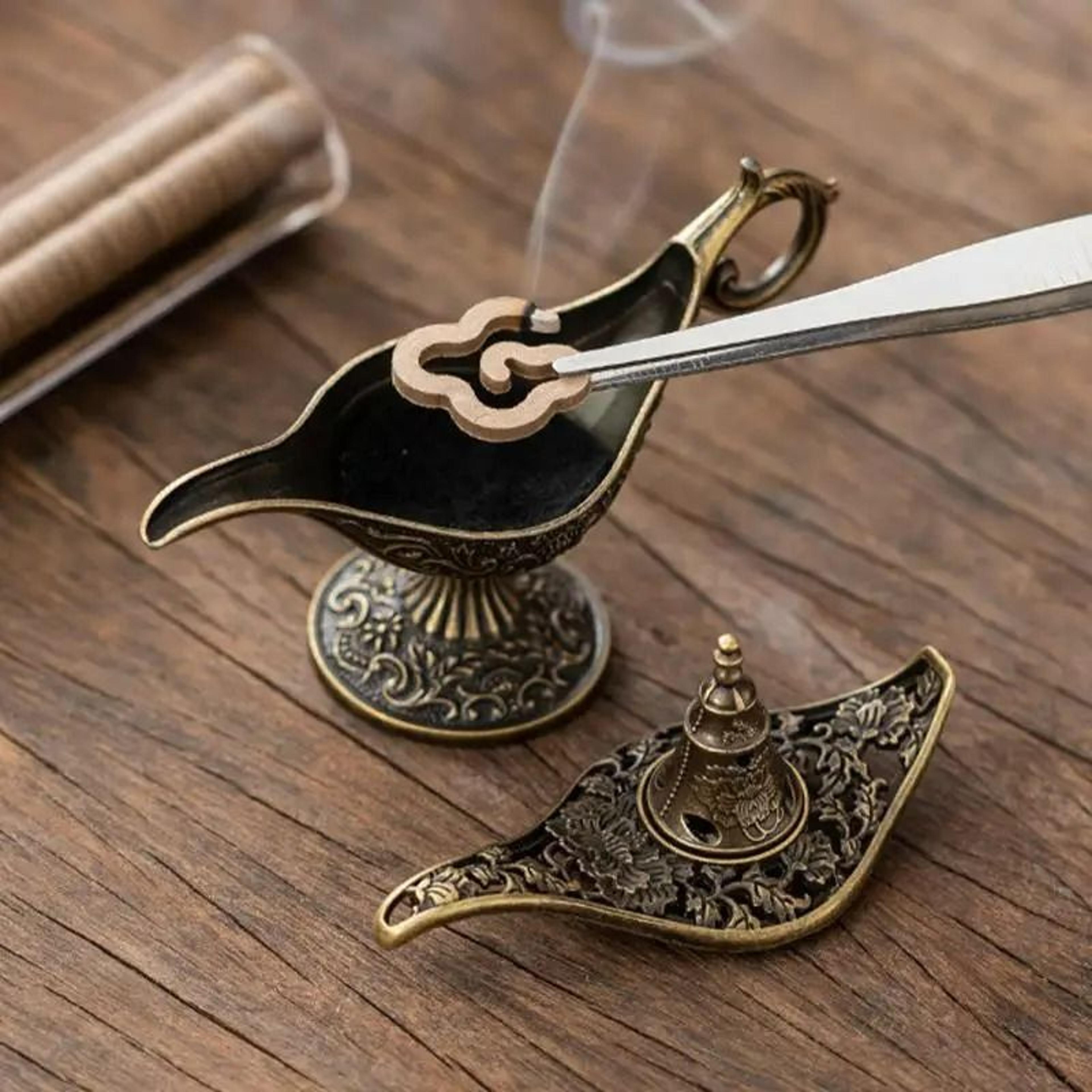 Small Metal Antique Style Incense Burner  Candle Holder 4