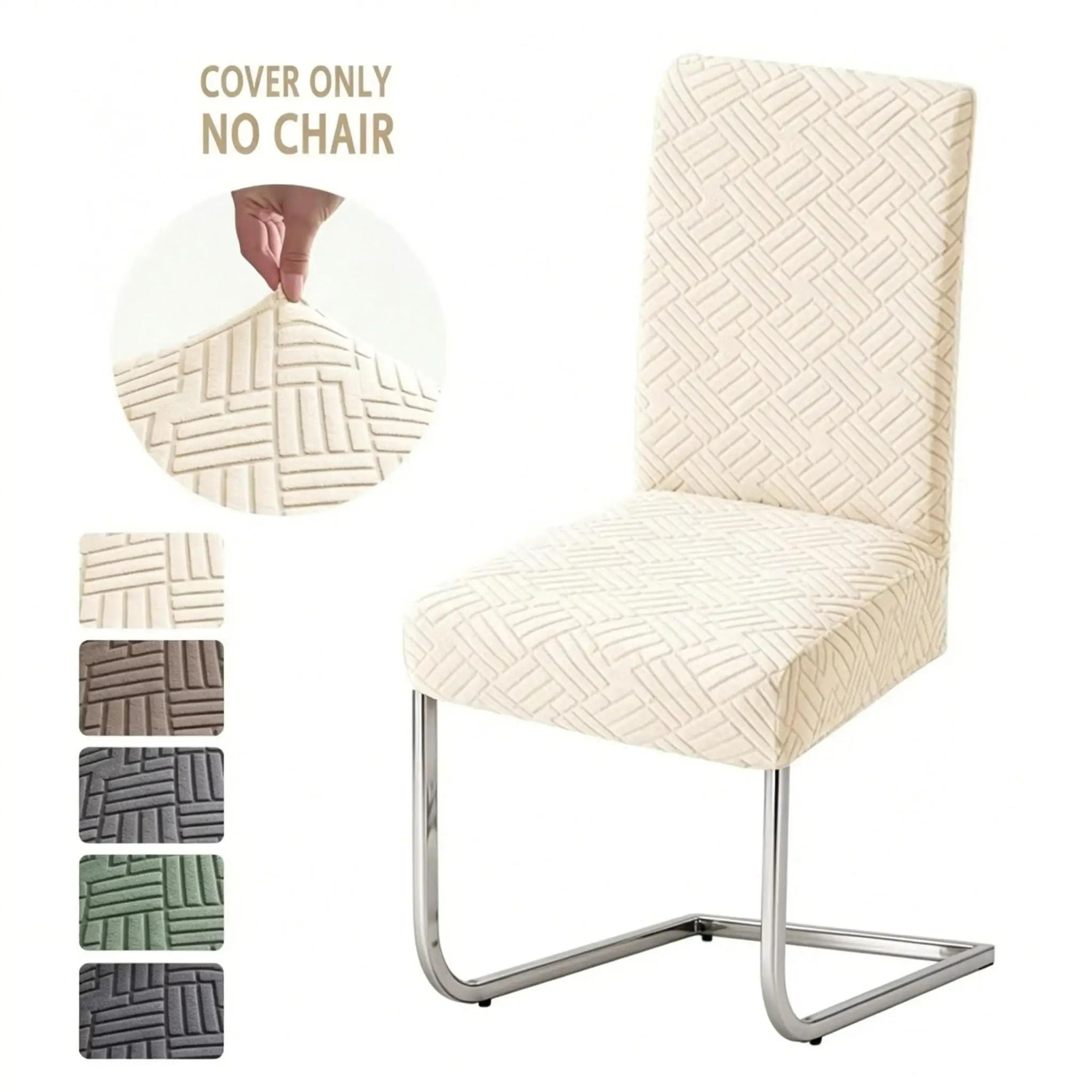 Jacquard Fabric AntiDust Stretch Dining Chair Cover 8