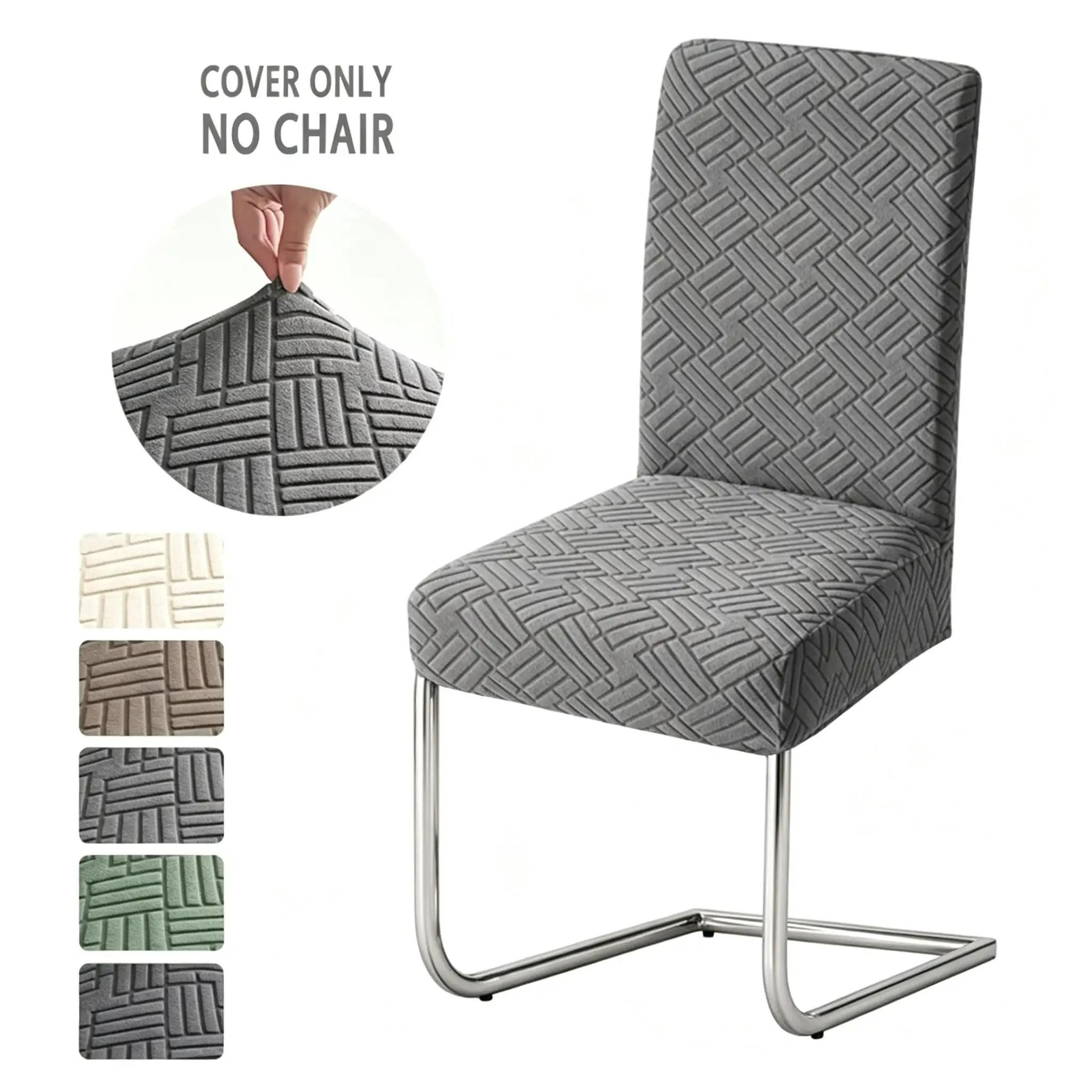 Jacquard Fabric AntiDust Stretch Dining Chair Cover 7
