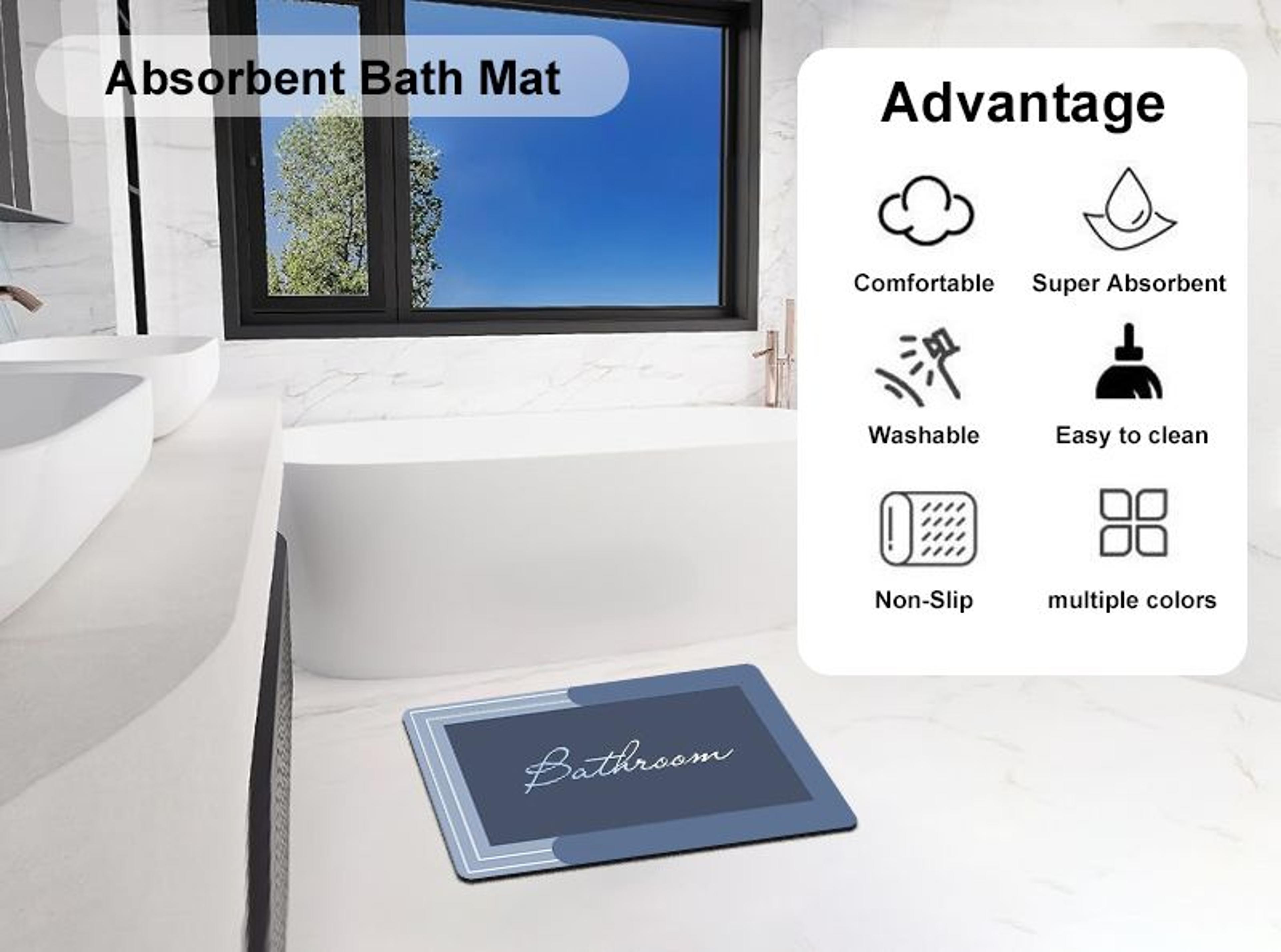 Simple Modern Diatomite Absorbent NonSlip Floor Mat 4