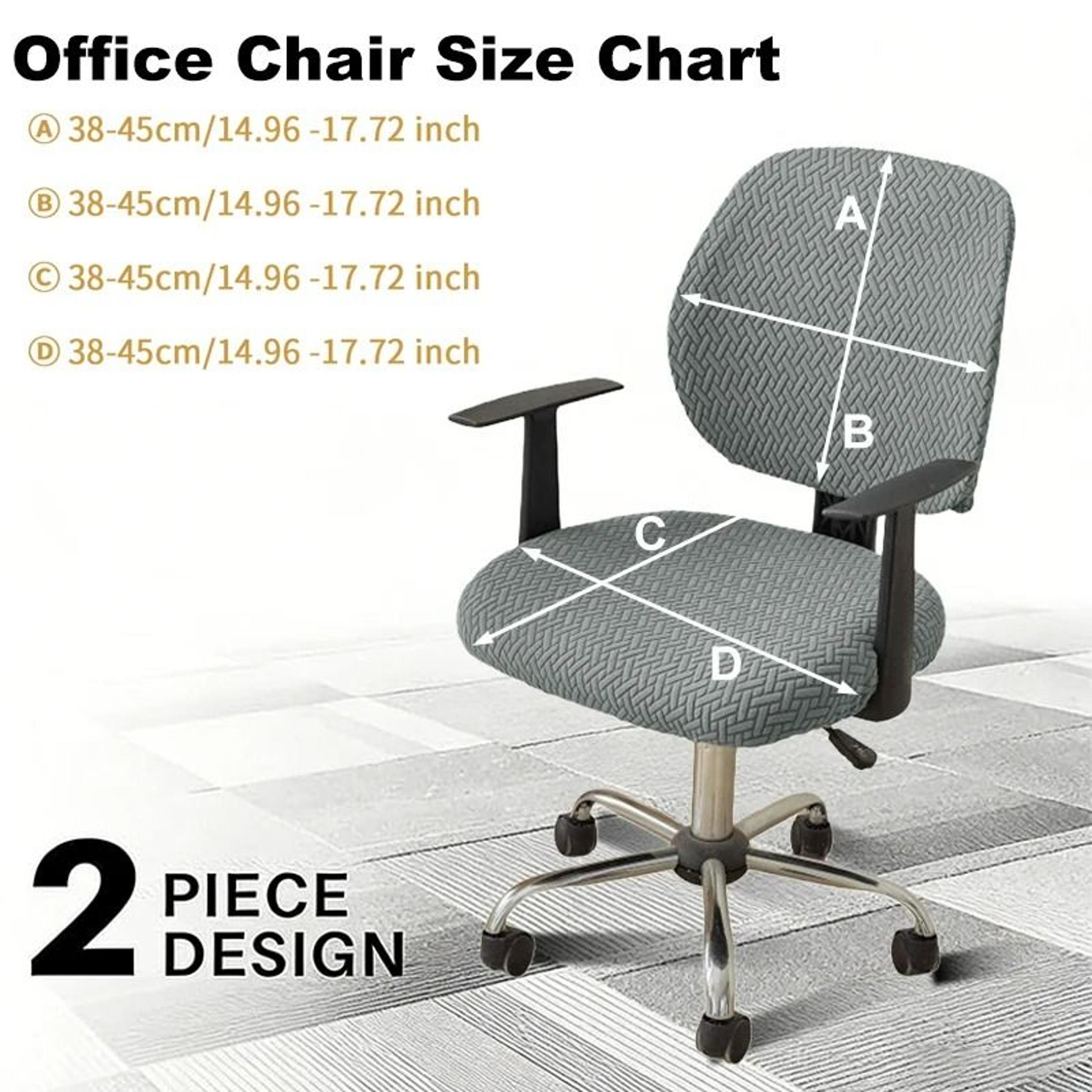 2Piece Split Grid Office Chair Cover Set 2