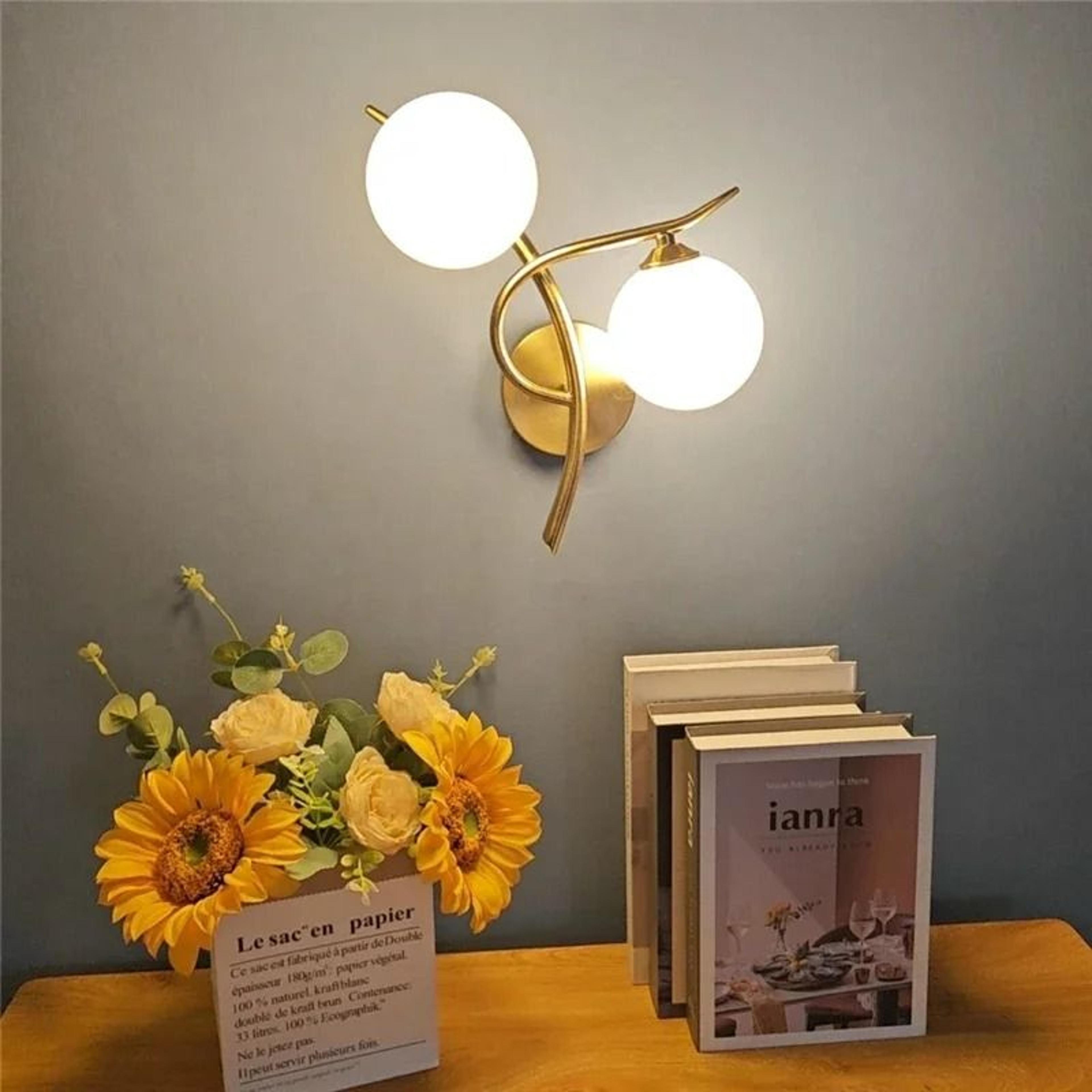Nordic Glass Orb Iron Wall Sconce 3