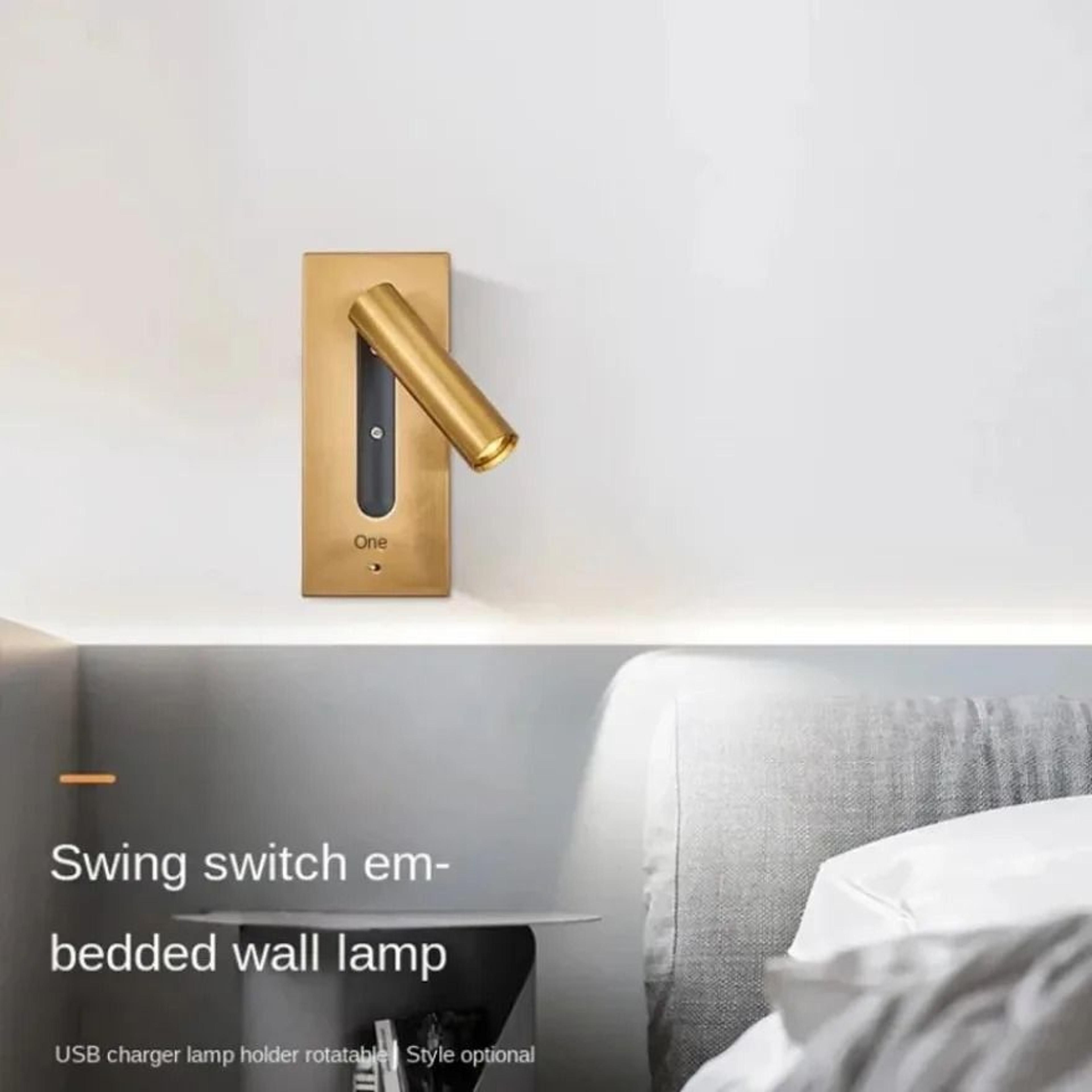 Modern Embedded LED Reading Wall Lamp With USB 4