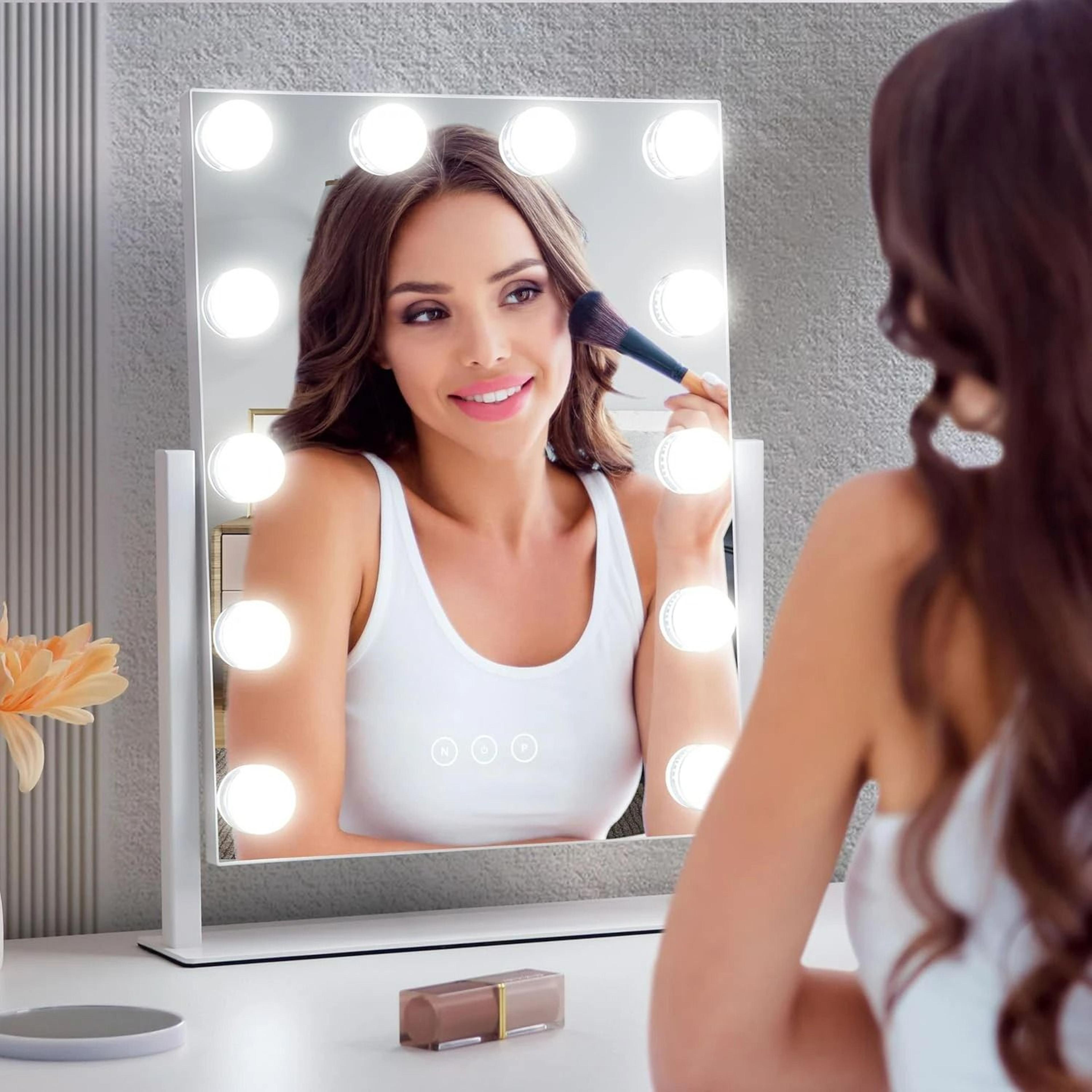 Hollywood Illuminated Vanity Mirror With 12 Dimmable LED Bulbs  10X Magnification 2