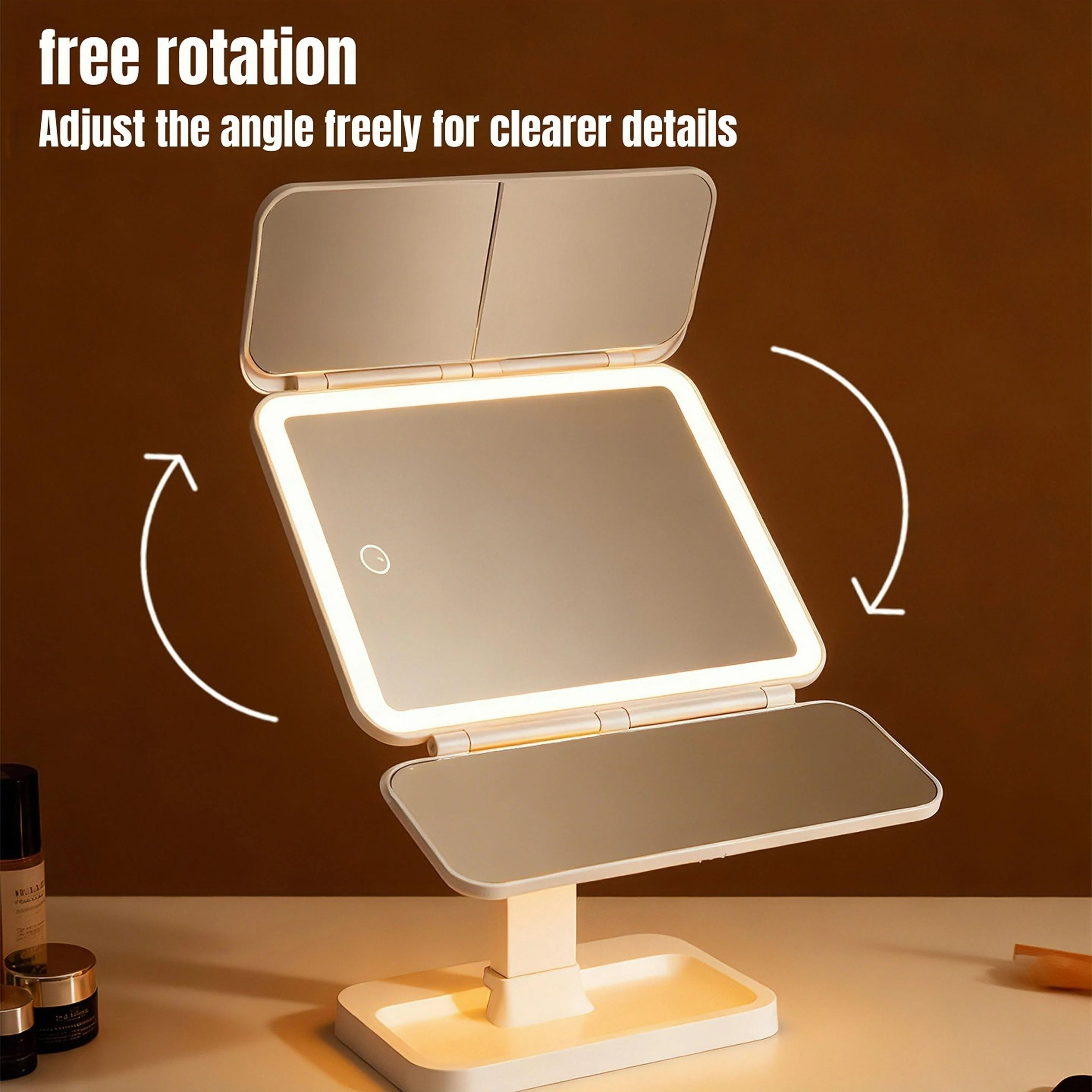 TripleFold Illuminated LED Vanity Makeup Mirror 4