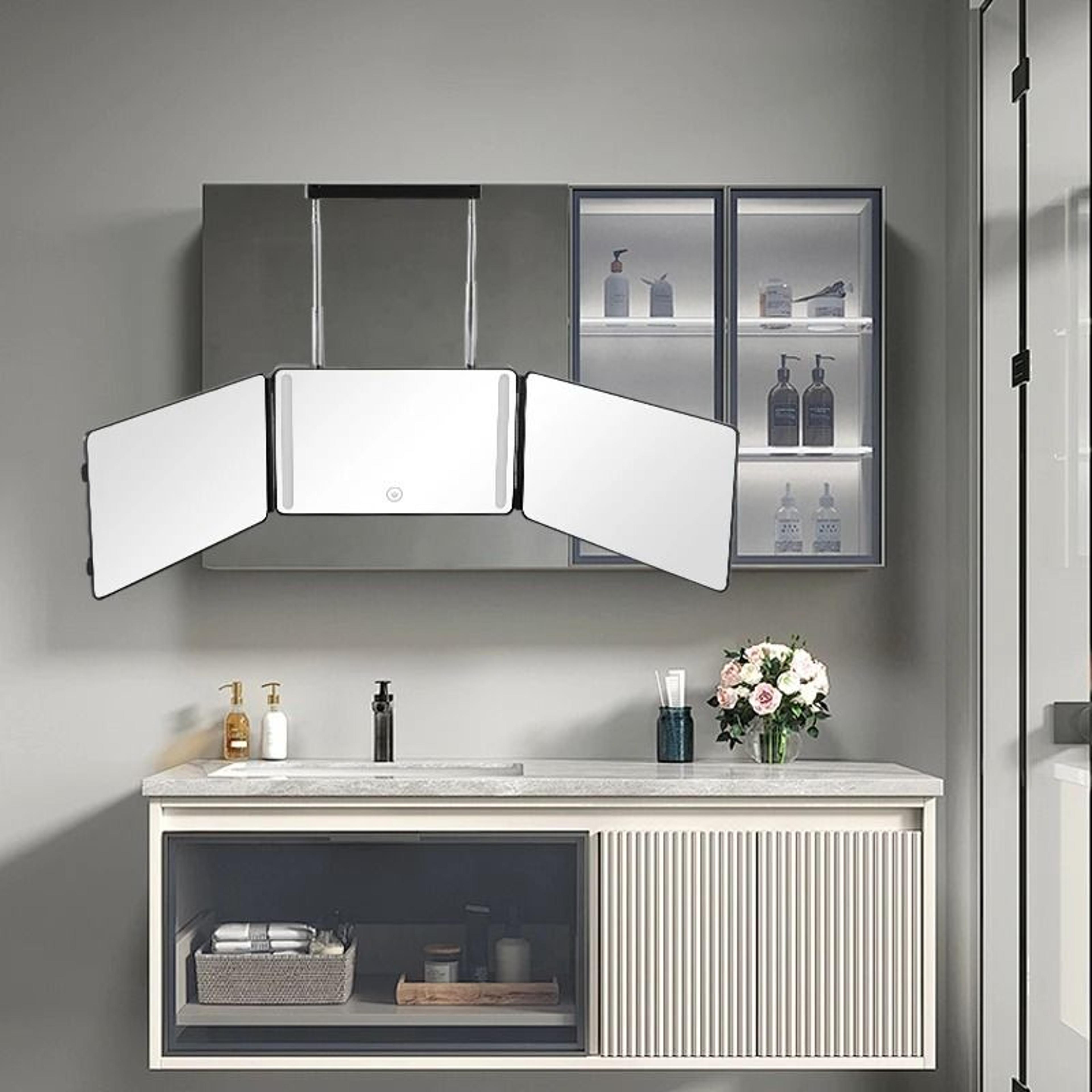 3Way DoorHanging LED SelfHaircut Mirror 5
