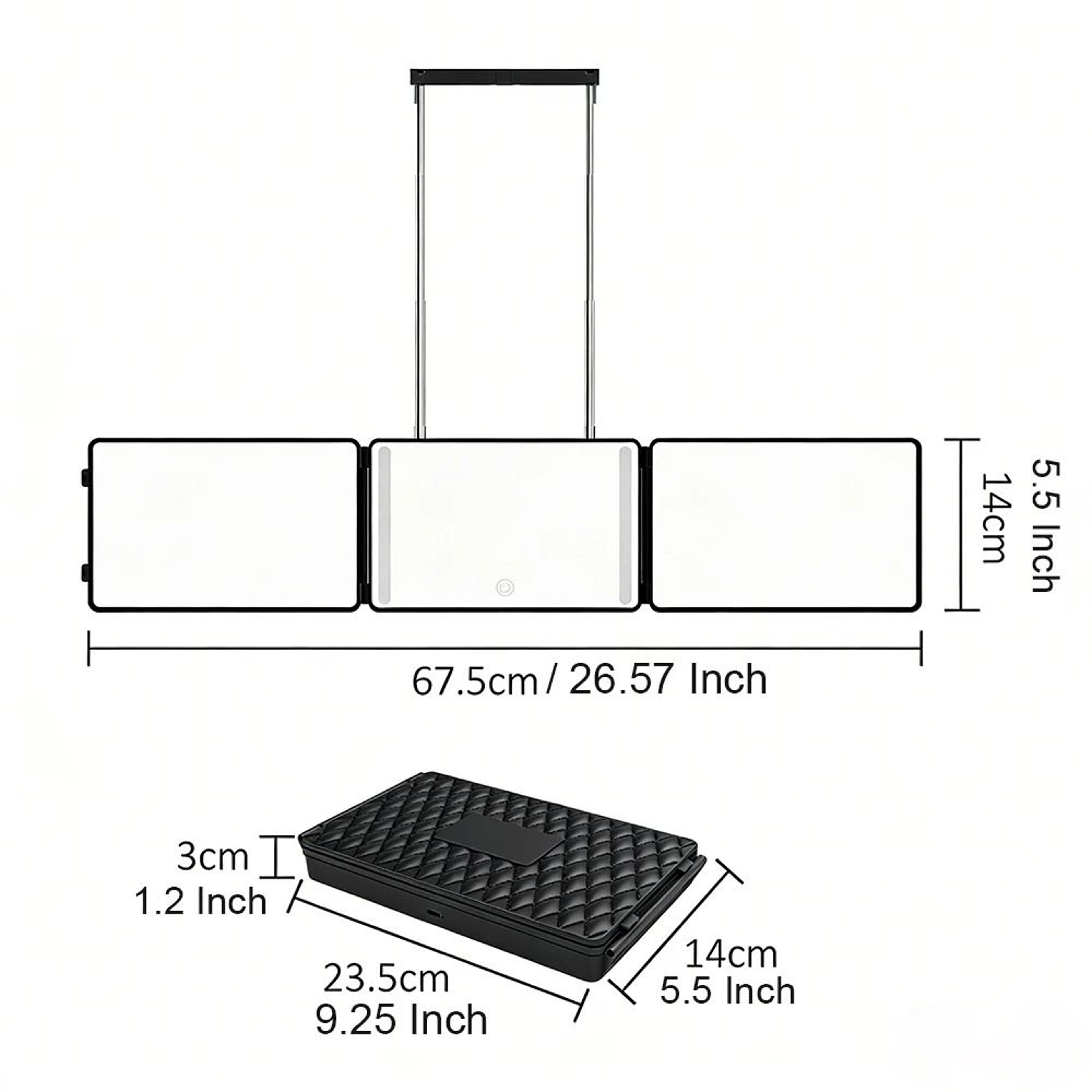 3Way DoorHanging LED SelfHaircut Mirror 6