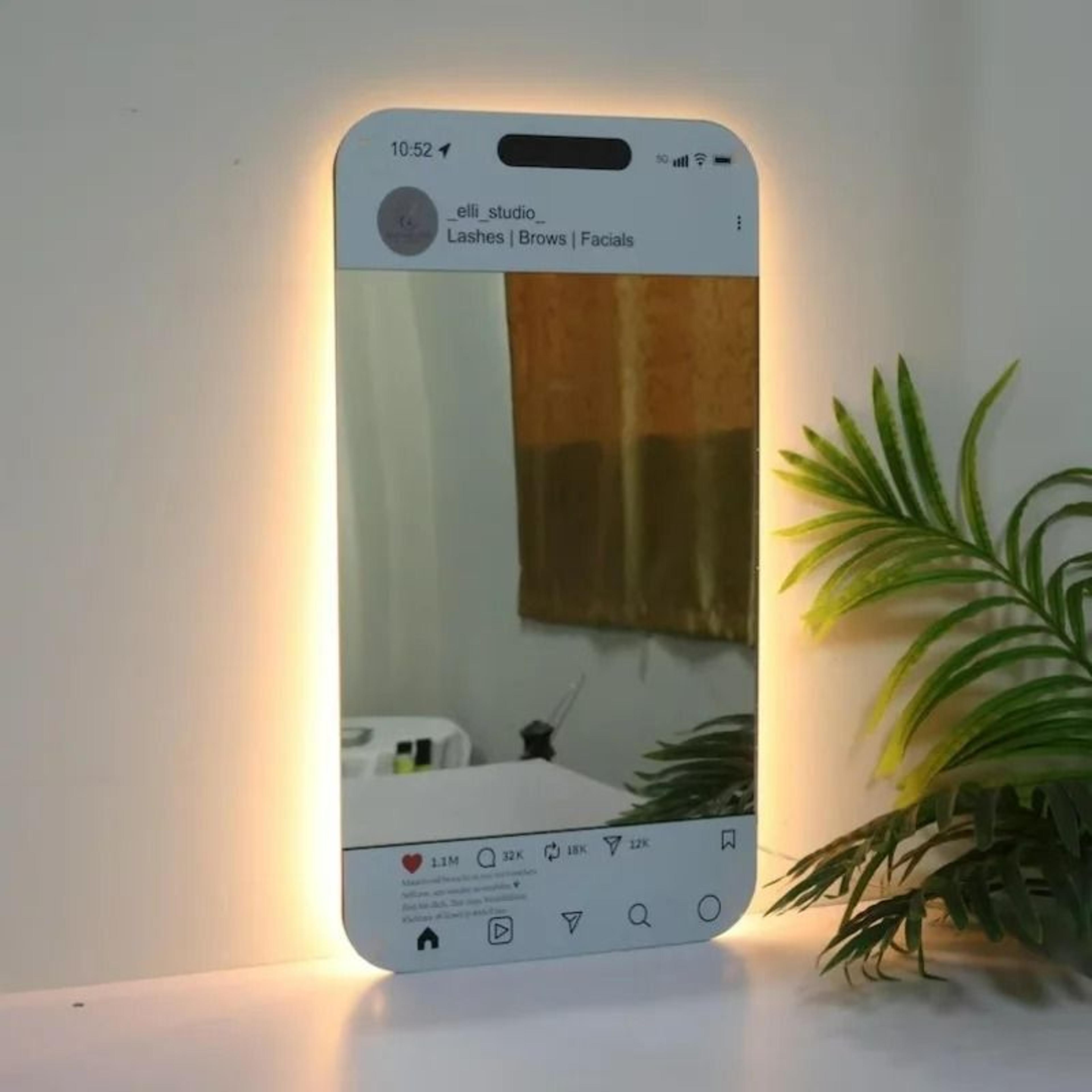 Personalized LED Social Media Mirror Light Sign 1
