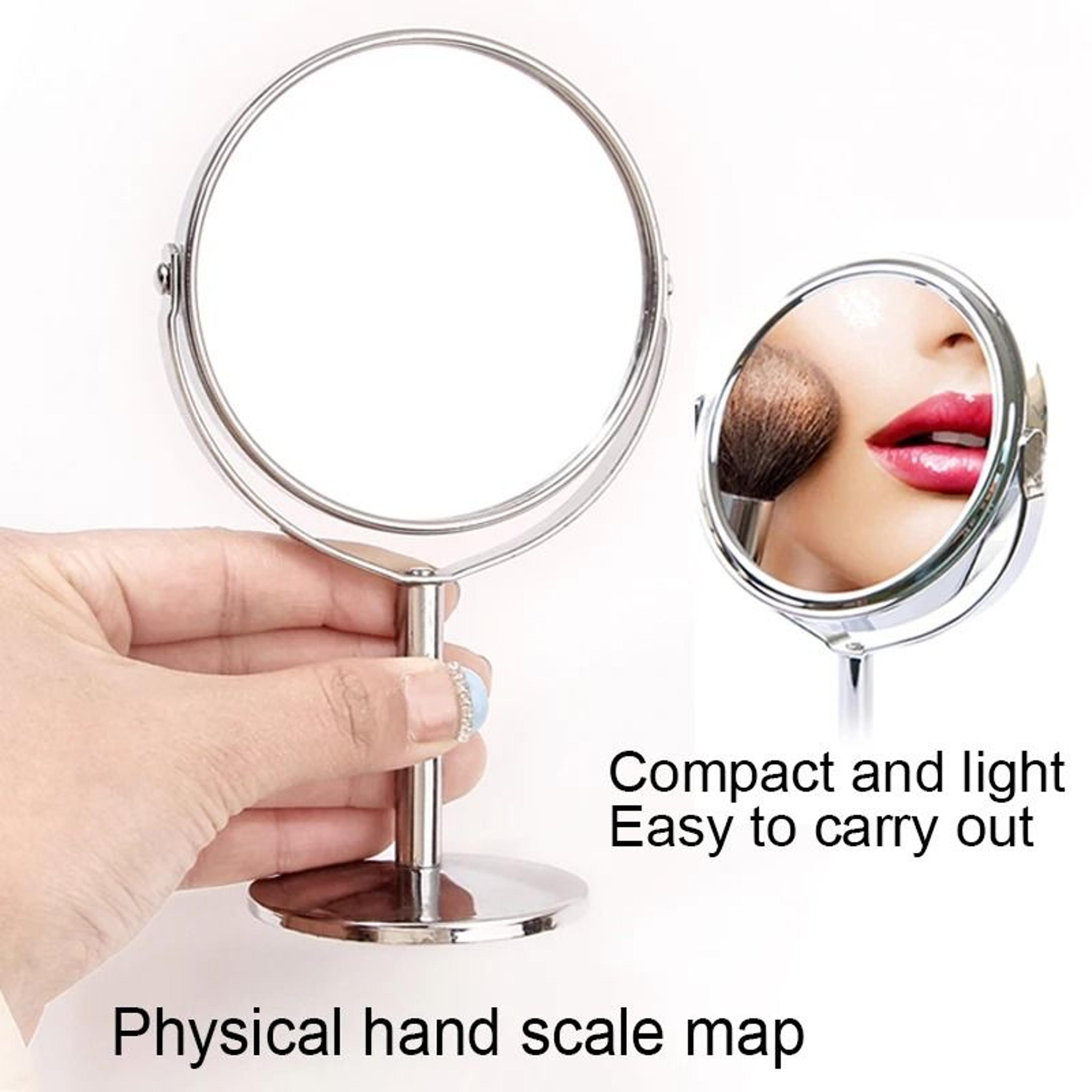 Large Silver DoubleSided Tabletop Magnifying Cosmetic Mirror 4
