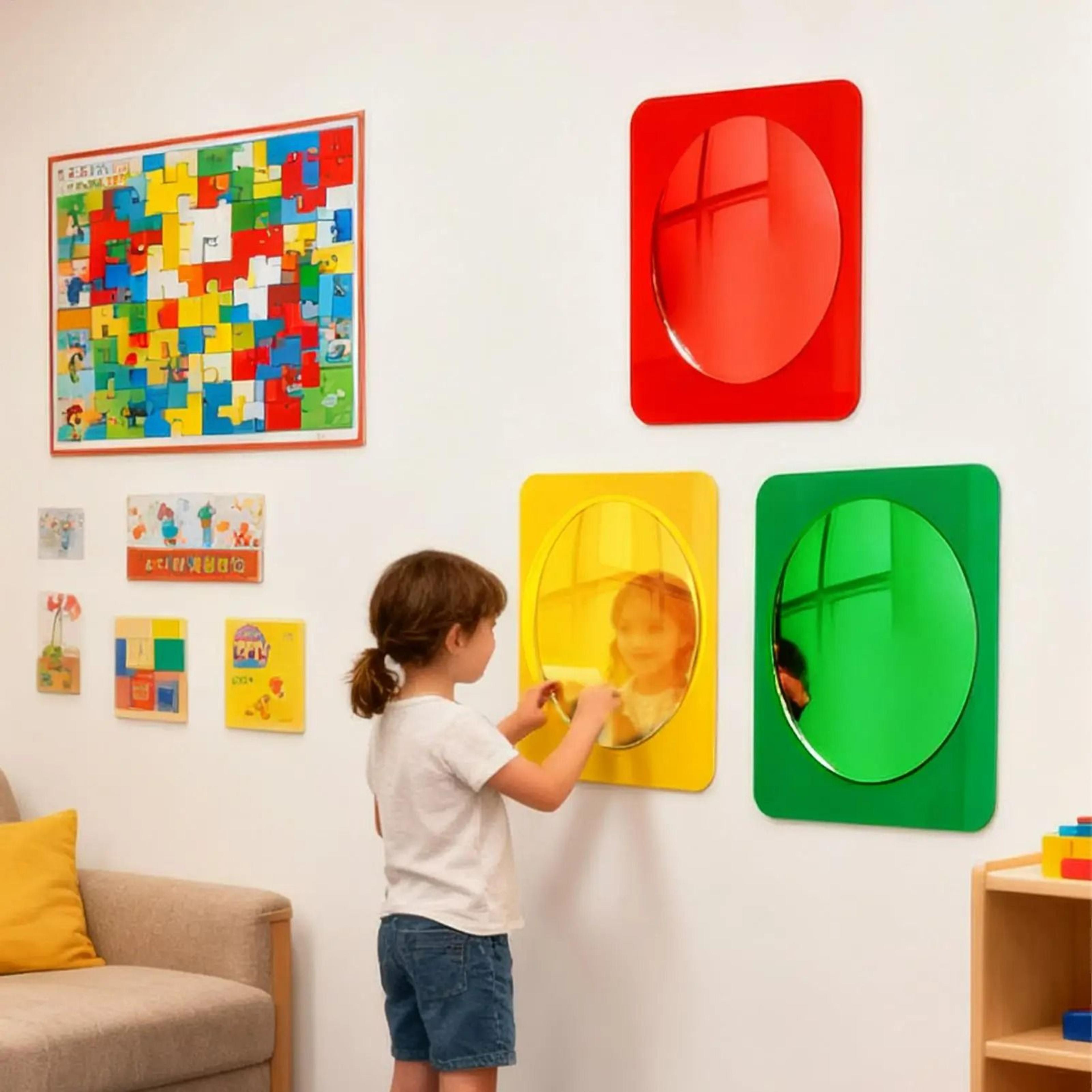 3Piece Bubble Sensory Mirror Set For Toddler Tactile Play 2