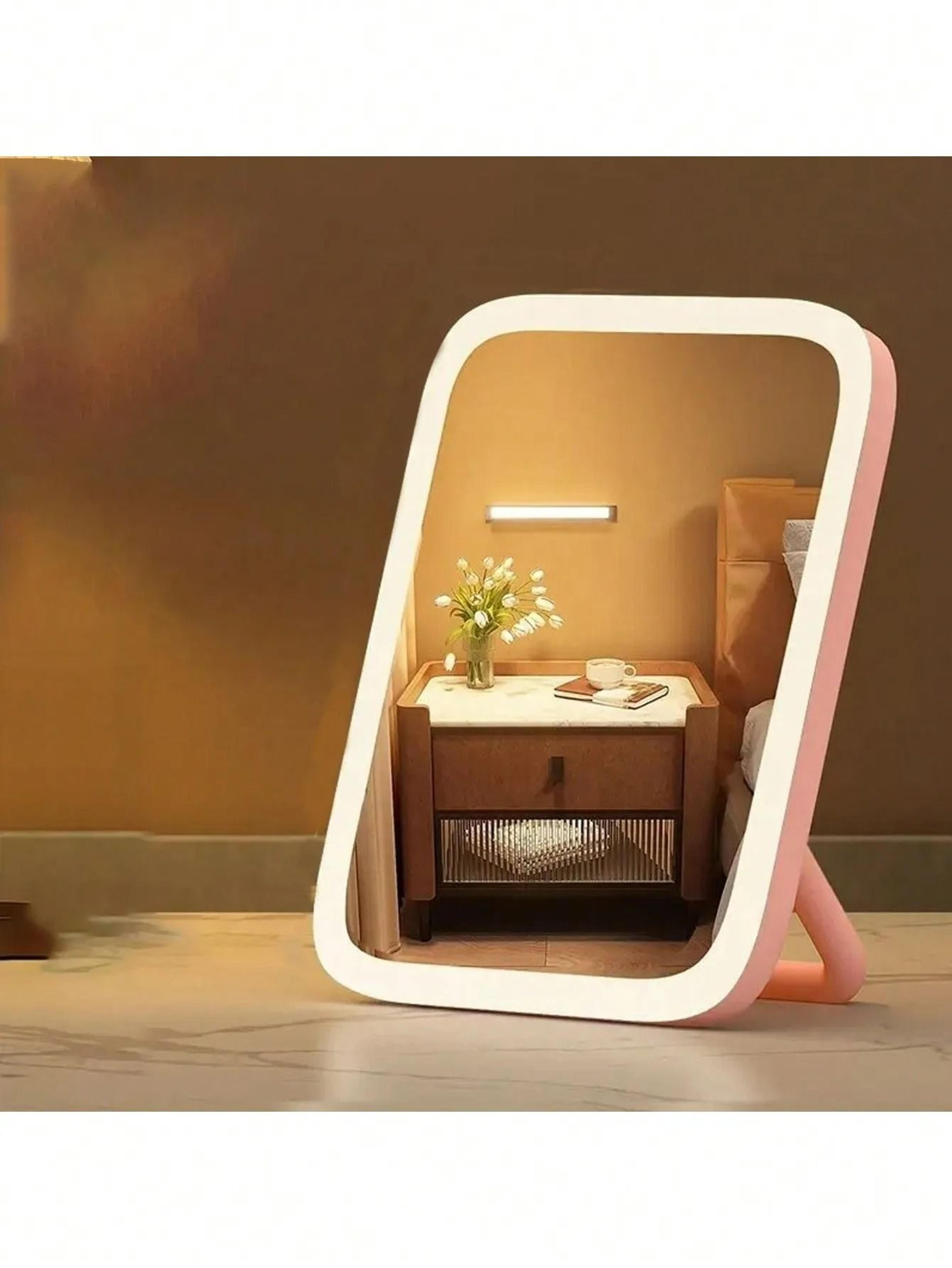 3Color LED Touch Control 360 Rotating Tabletop Vanity Mirror 6