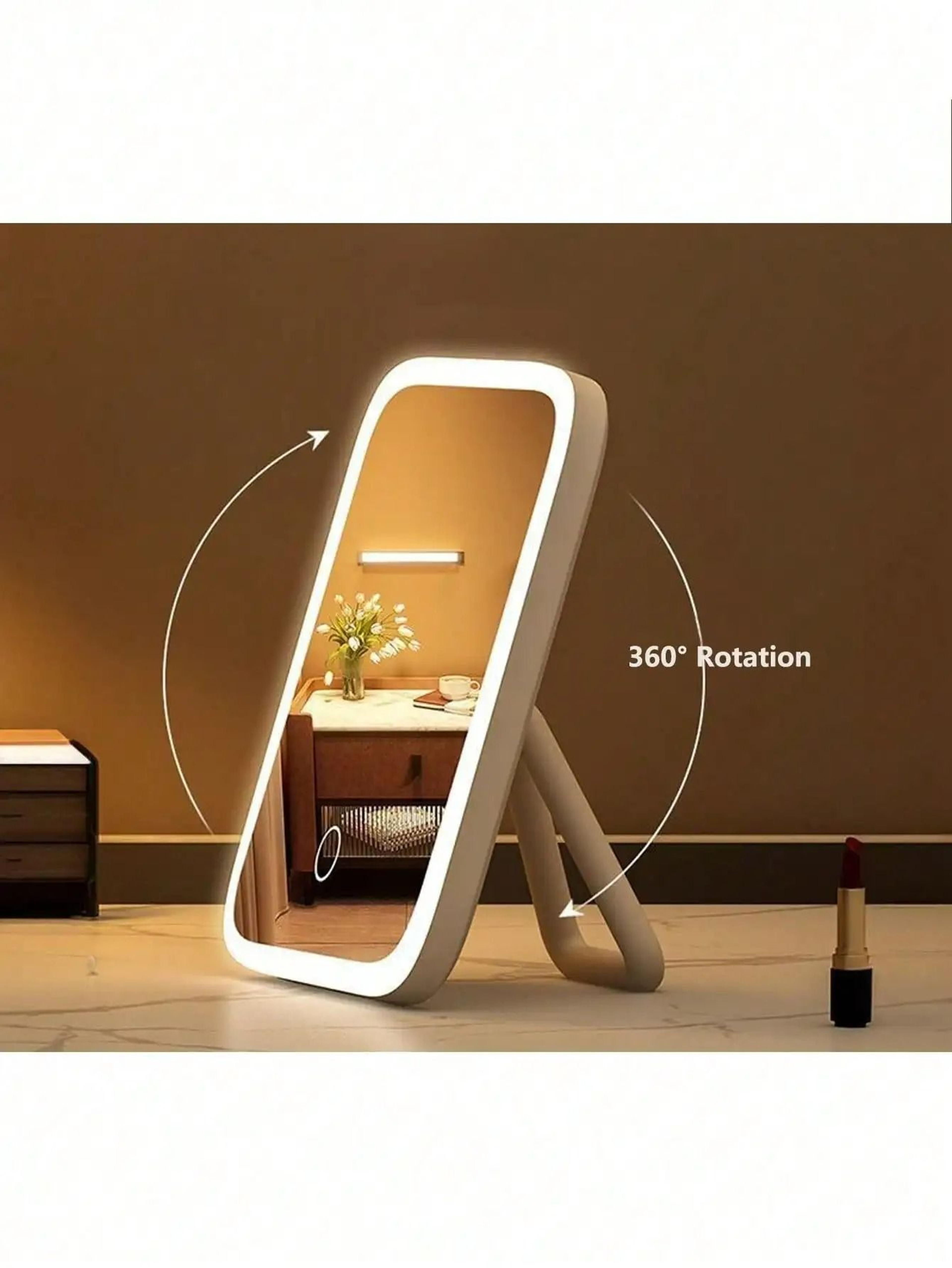 3Color LED Touch Control 360 Rotating Tabletop Vanity Mirror 3