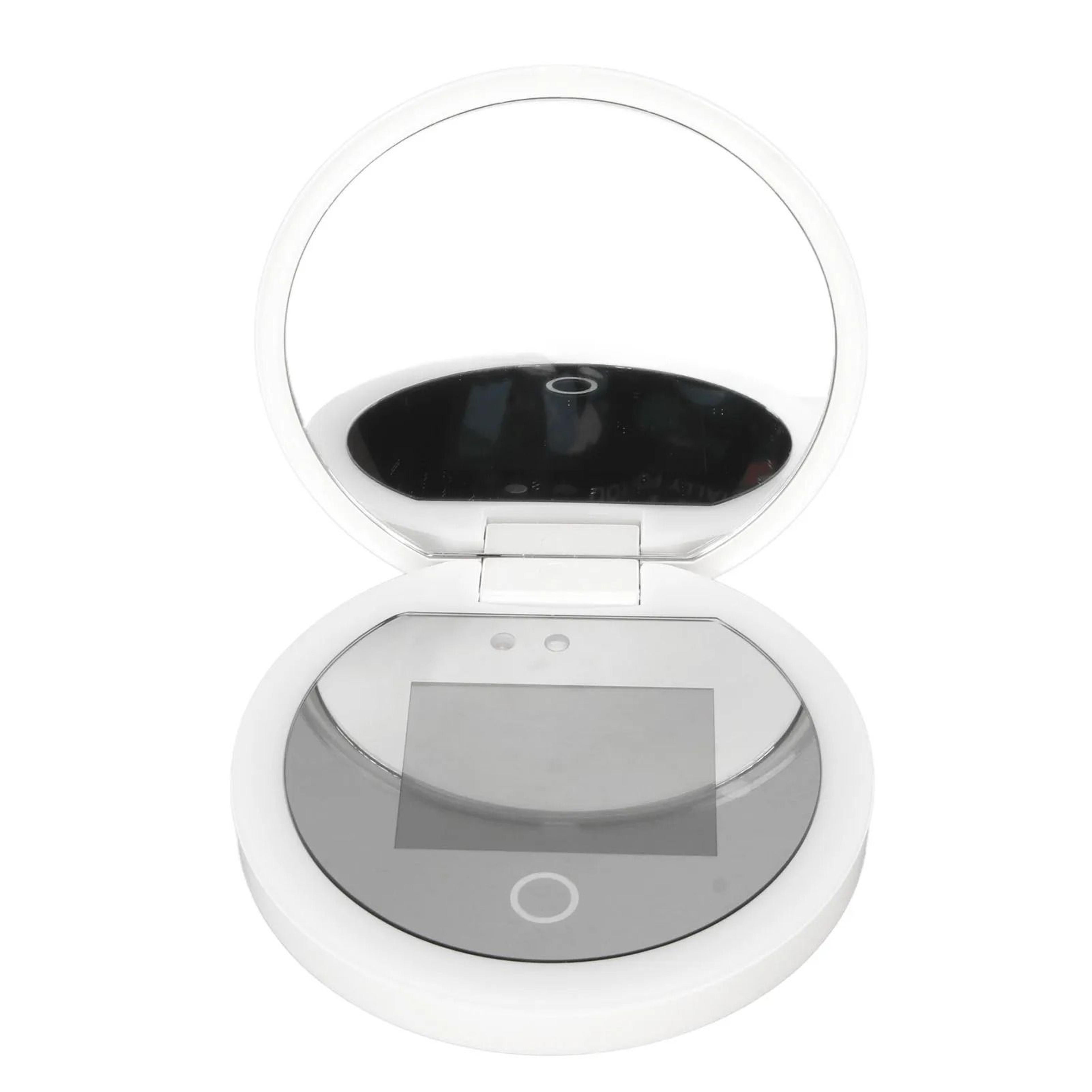 UV Sunscreen Testing Pocket Mirror With LED Light 2X Magnification 5