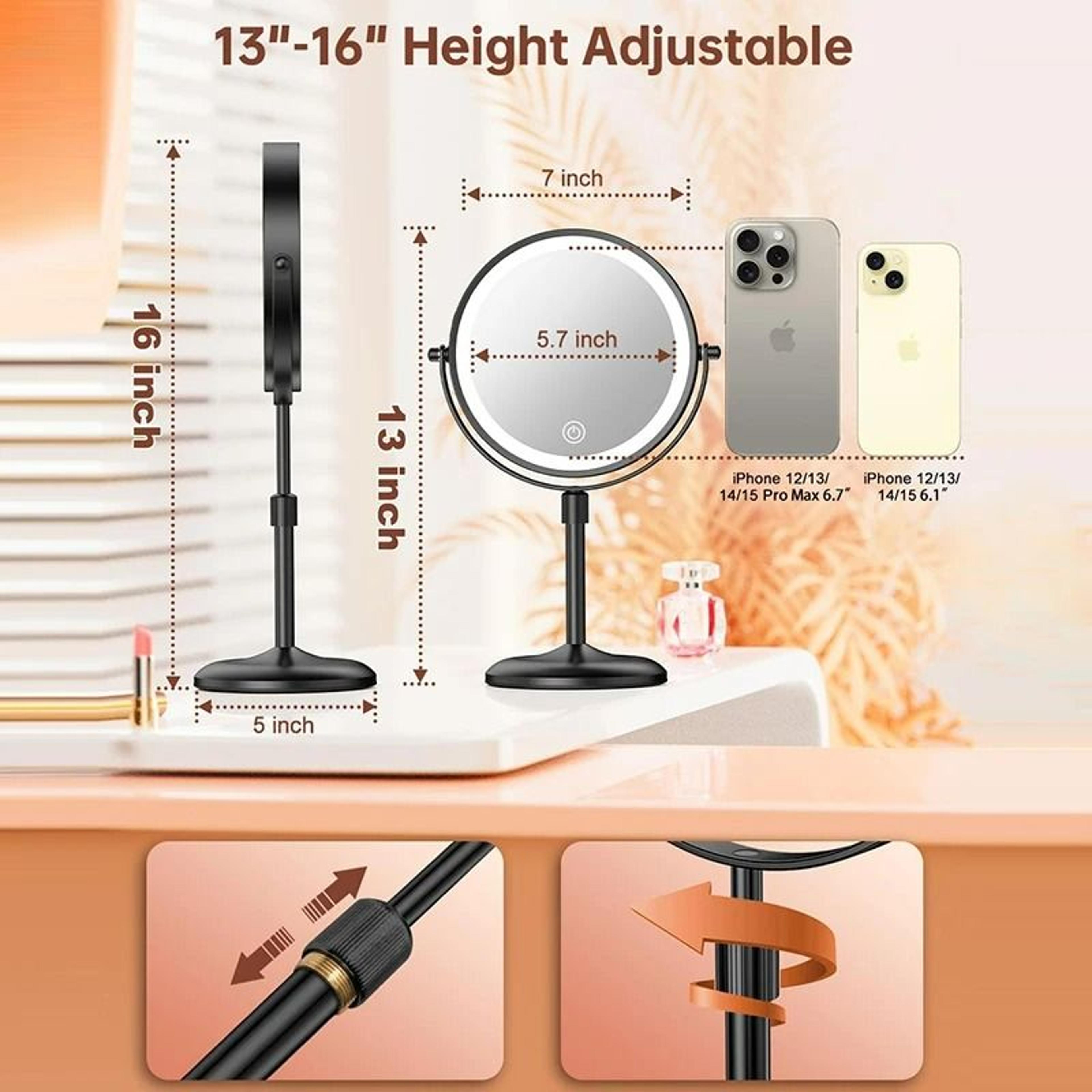 8Inch 10X Magnifying 360Degree Rotating Desktop Vanity Mirror 3