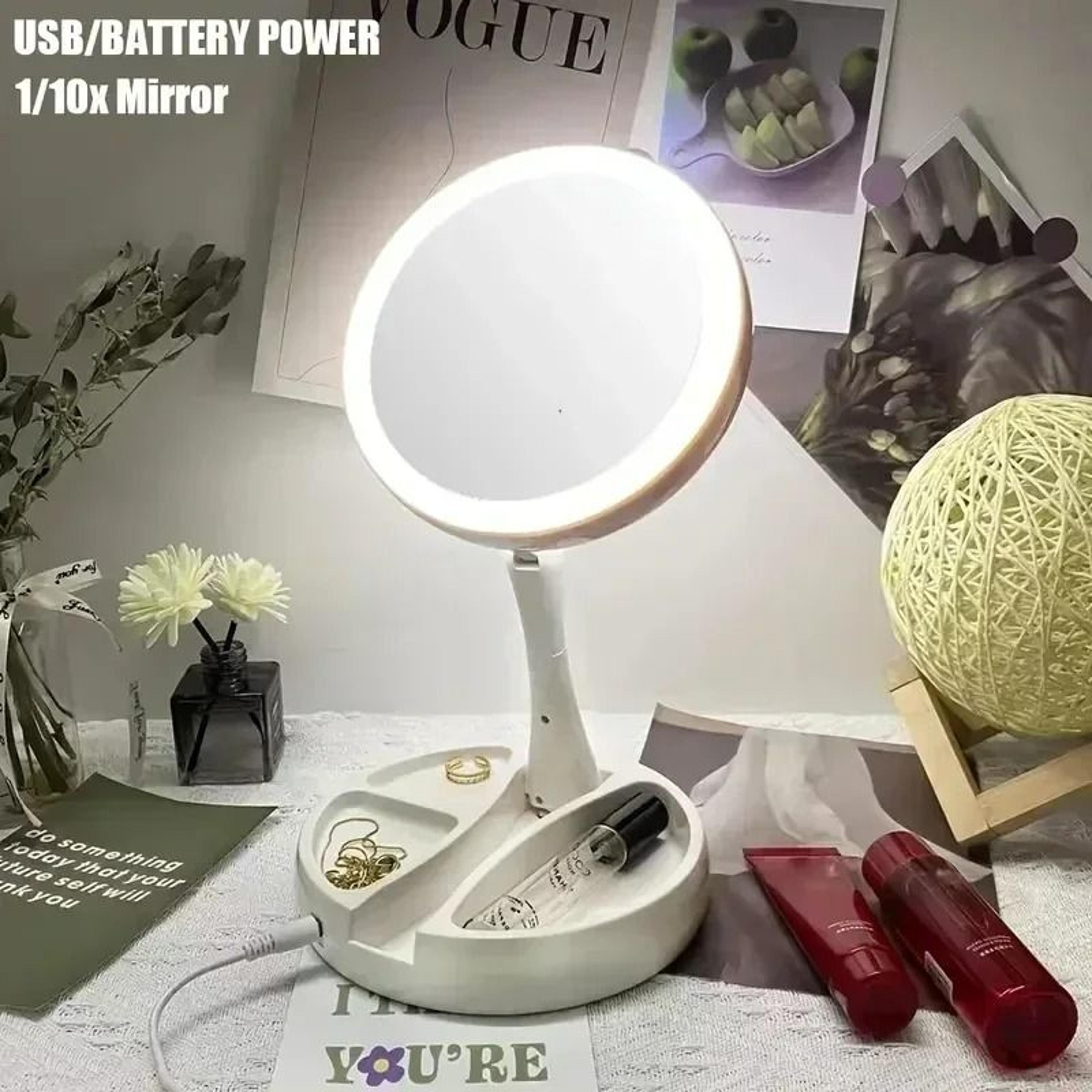 DualPower DoubleSided LED Makeup Mirror With 10X Magnification 2