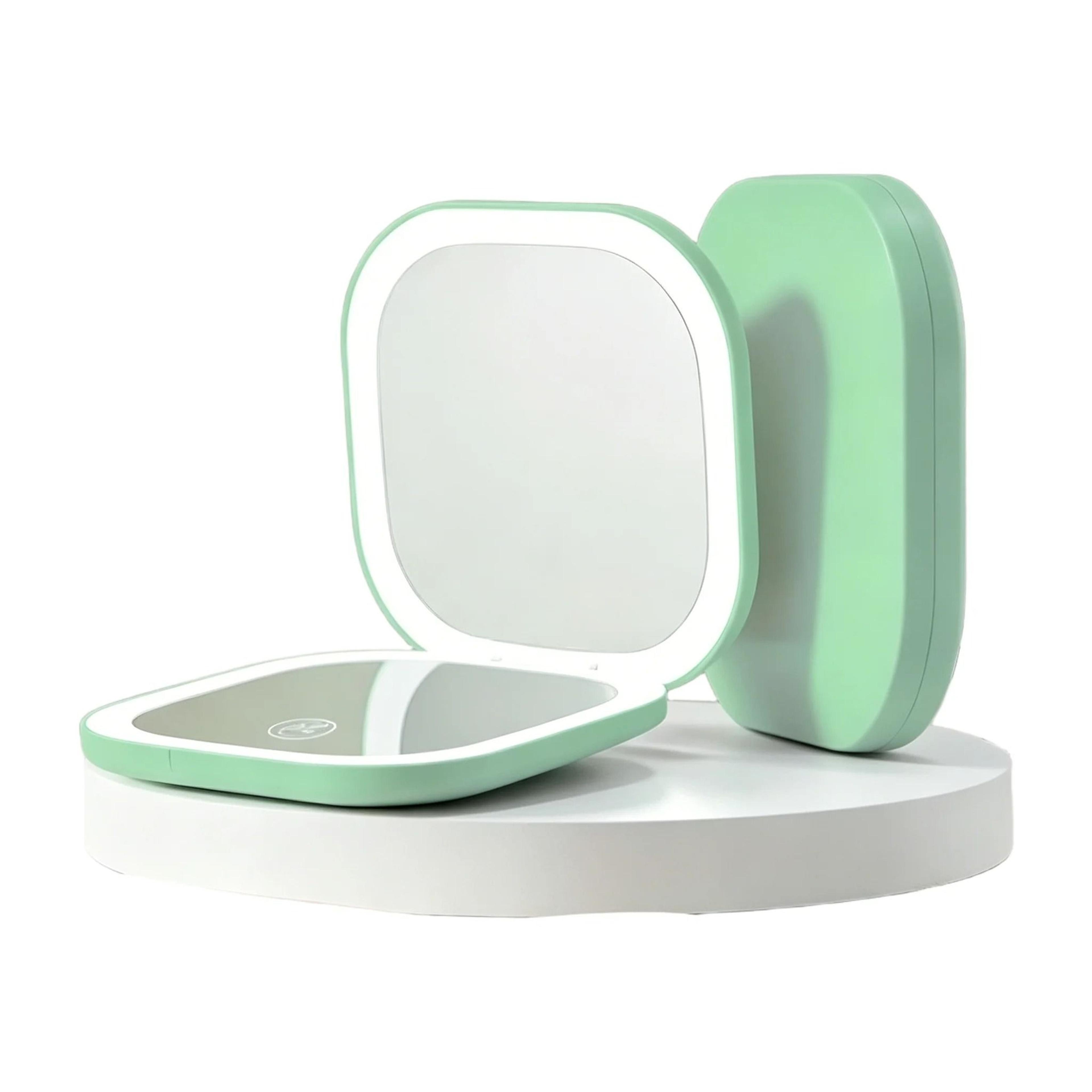 Portable LED DoubleSided Pocket Makeup Mirror With 5X Magnification 11