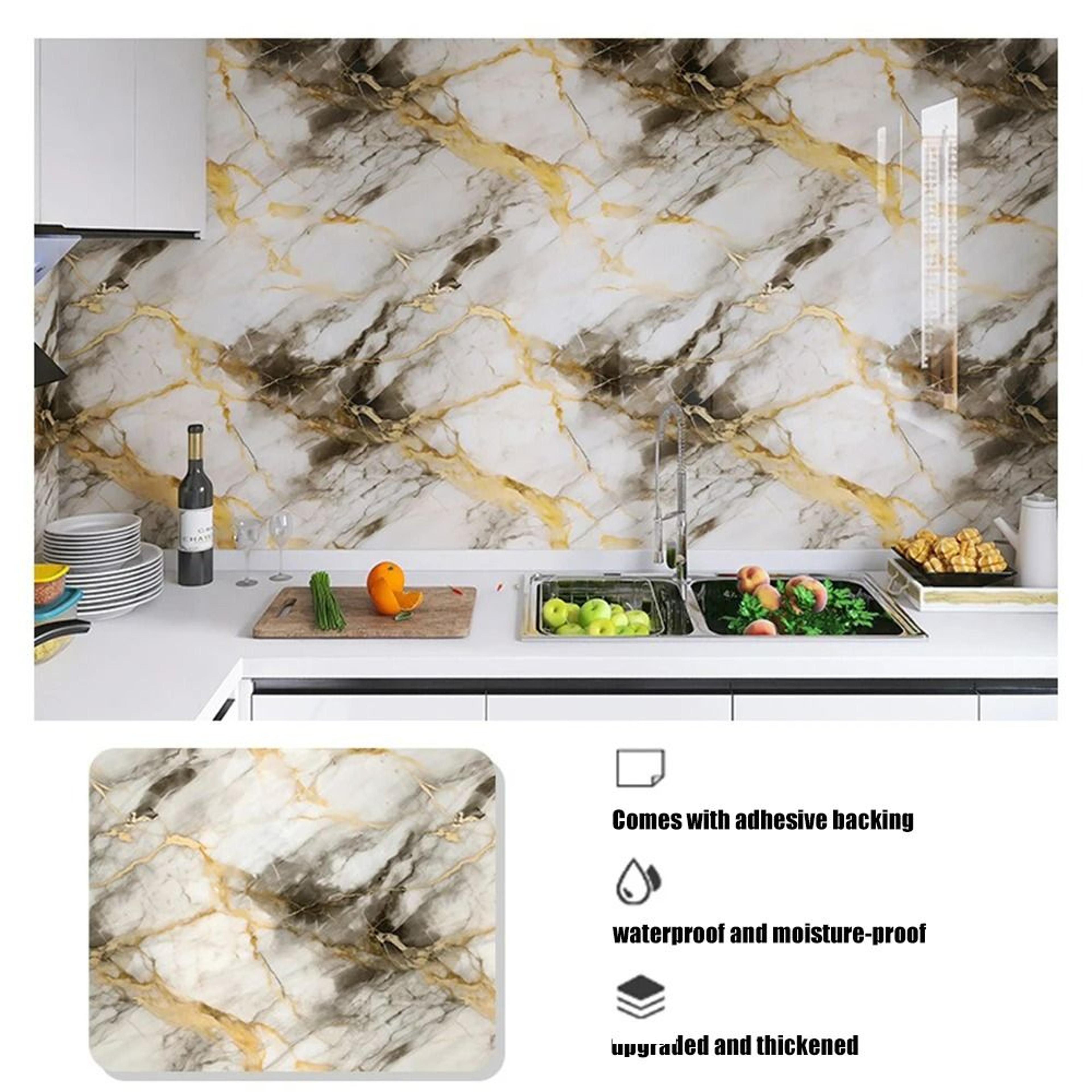 Waterproof  OilProof Marble PVC SelfAdhesive Wall Contact Paper 9