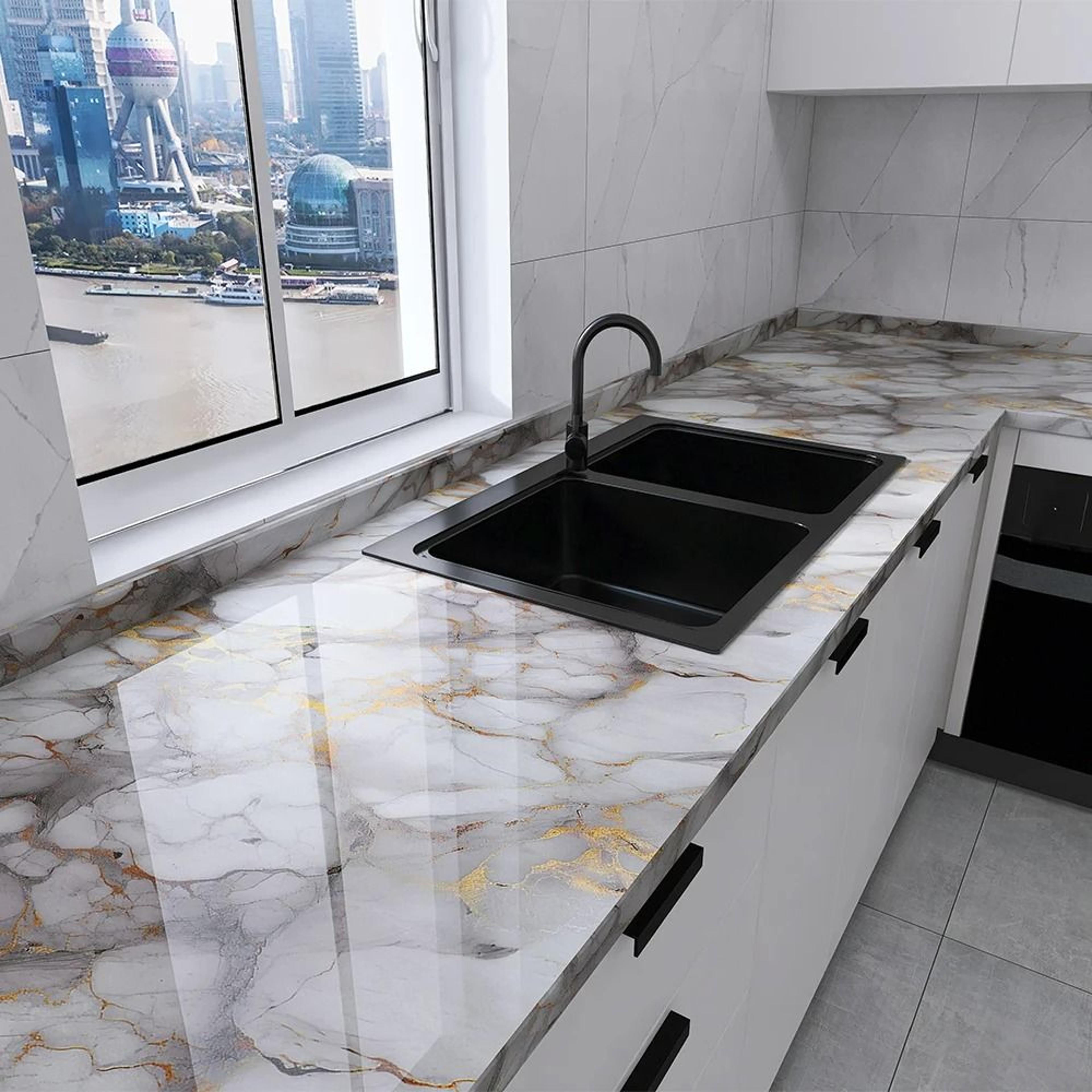 Waterproof  OilProof Marble PVC SelfAdhesive Wall Contact Paper 6