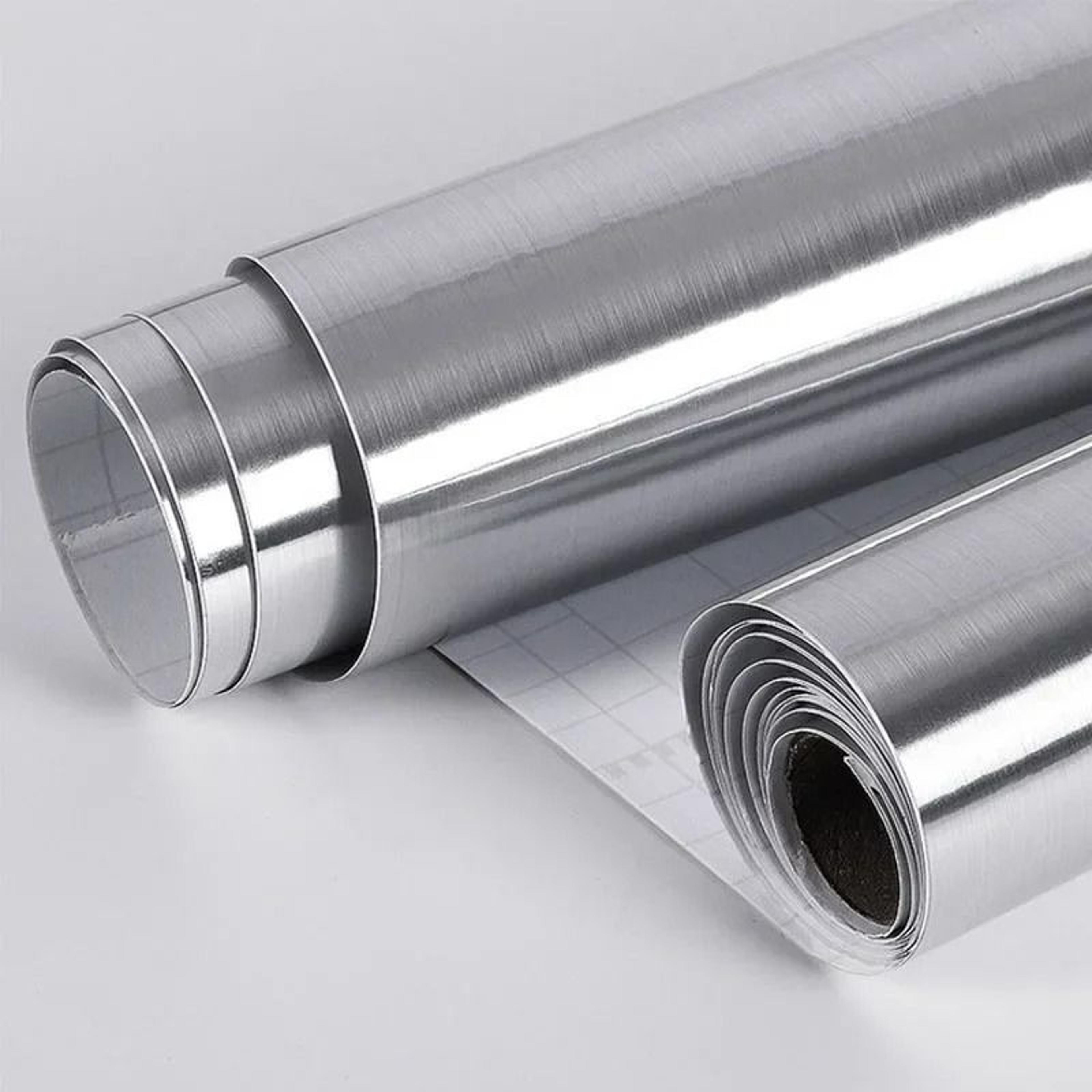 Brushed Metallic Stainless Steel Contact Paper Roll 6