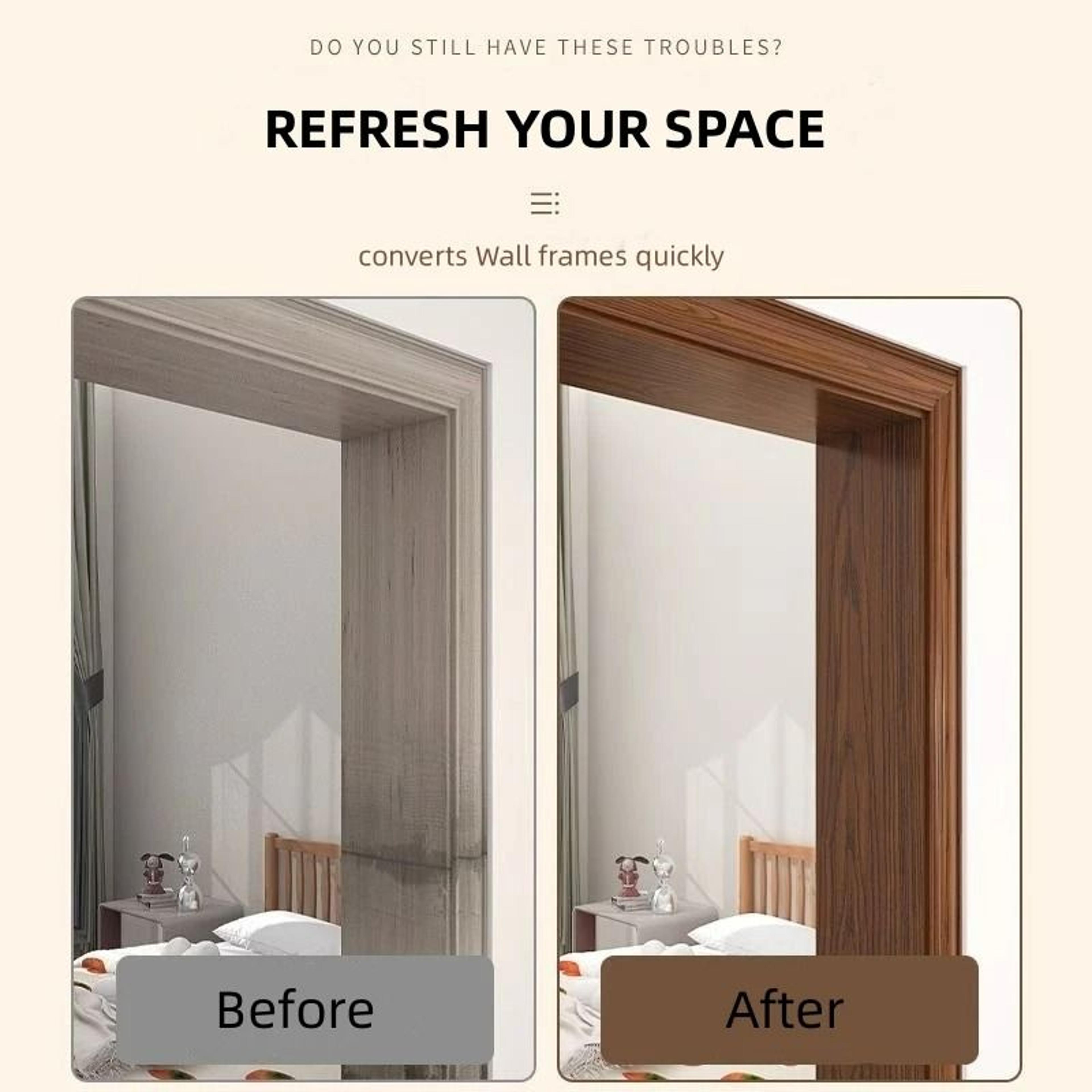 SelfAdhesive Wood Grain Decorative Border  Door Frame Trim Roll 5