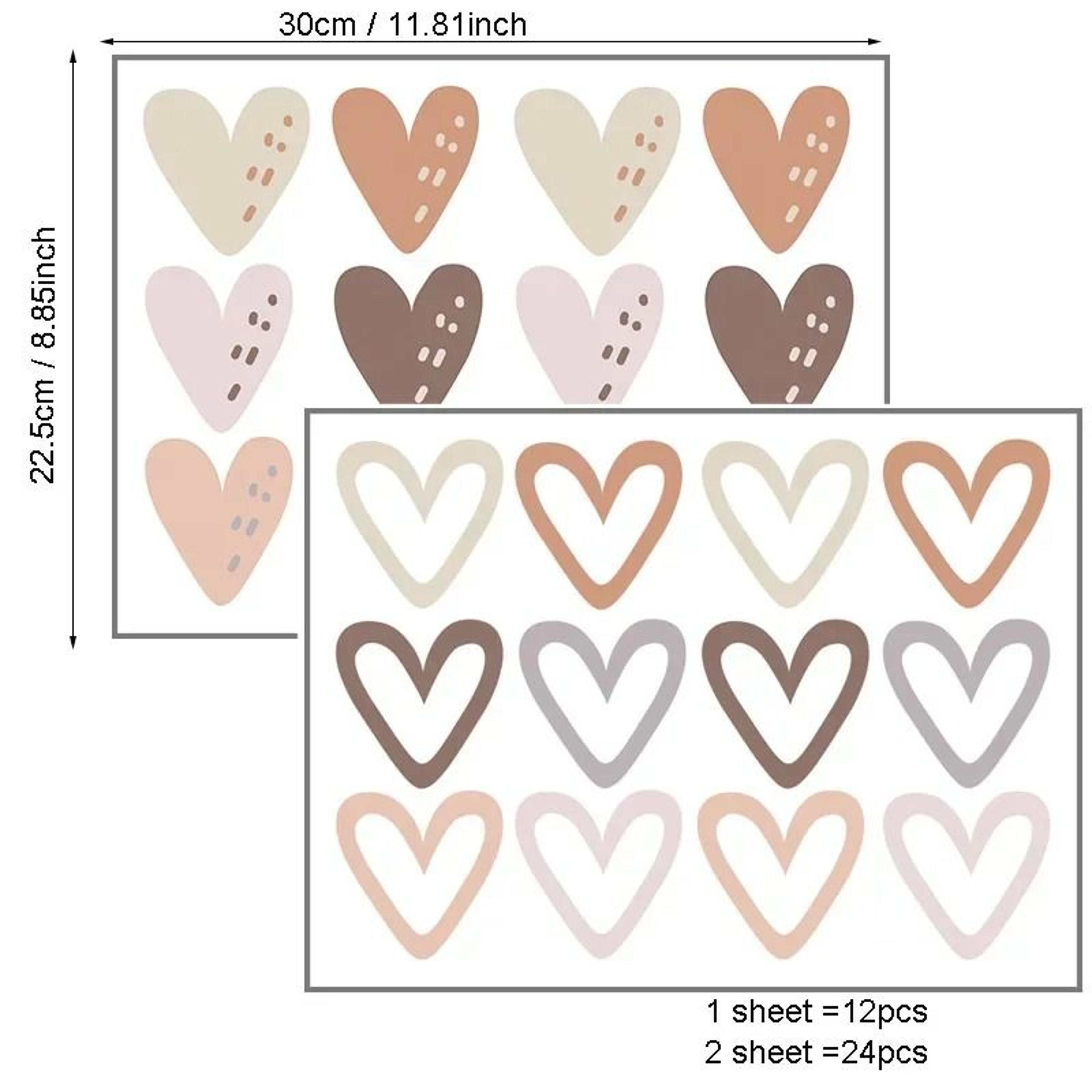 24Piece Heart Wall Sticker Decal Set 12