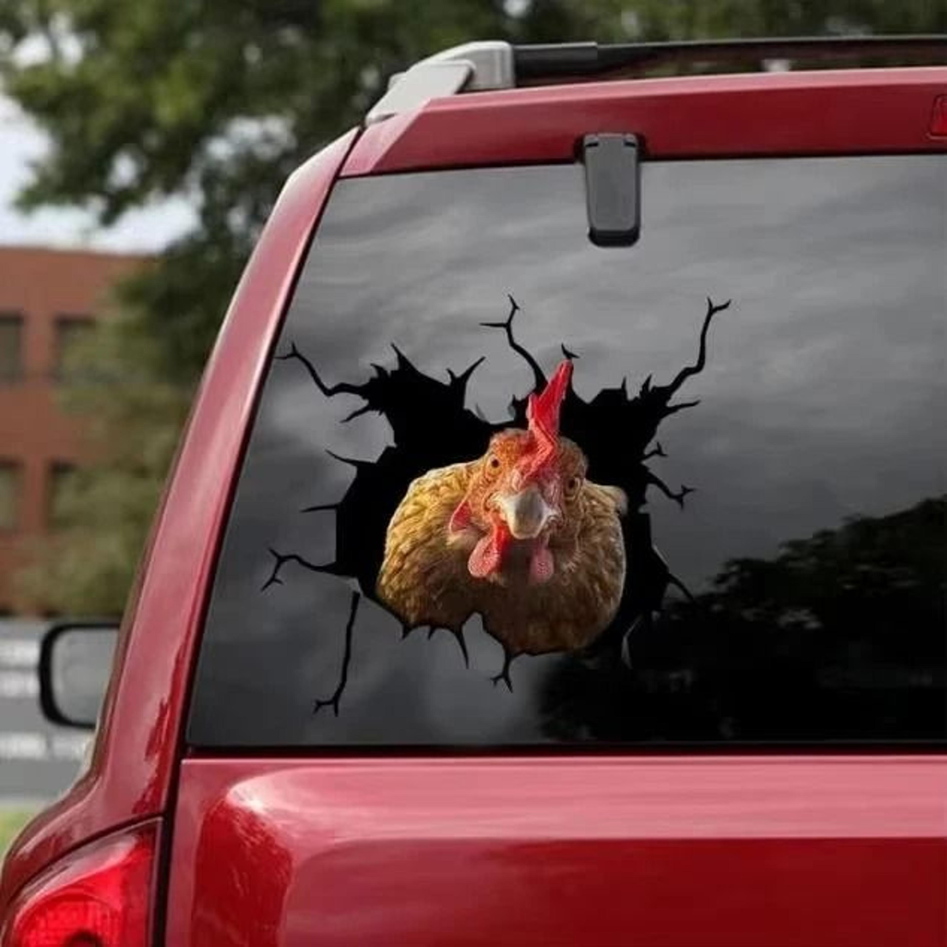 3D Cartoon Chicken Vinyl Decal  Car Window Sticker 5