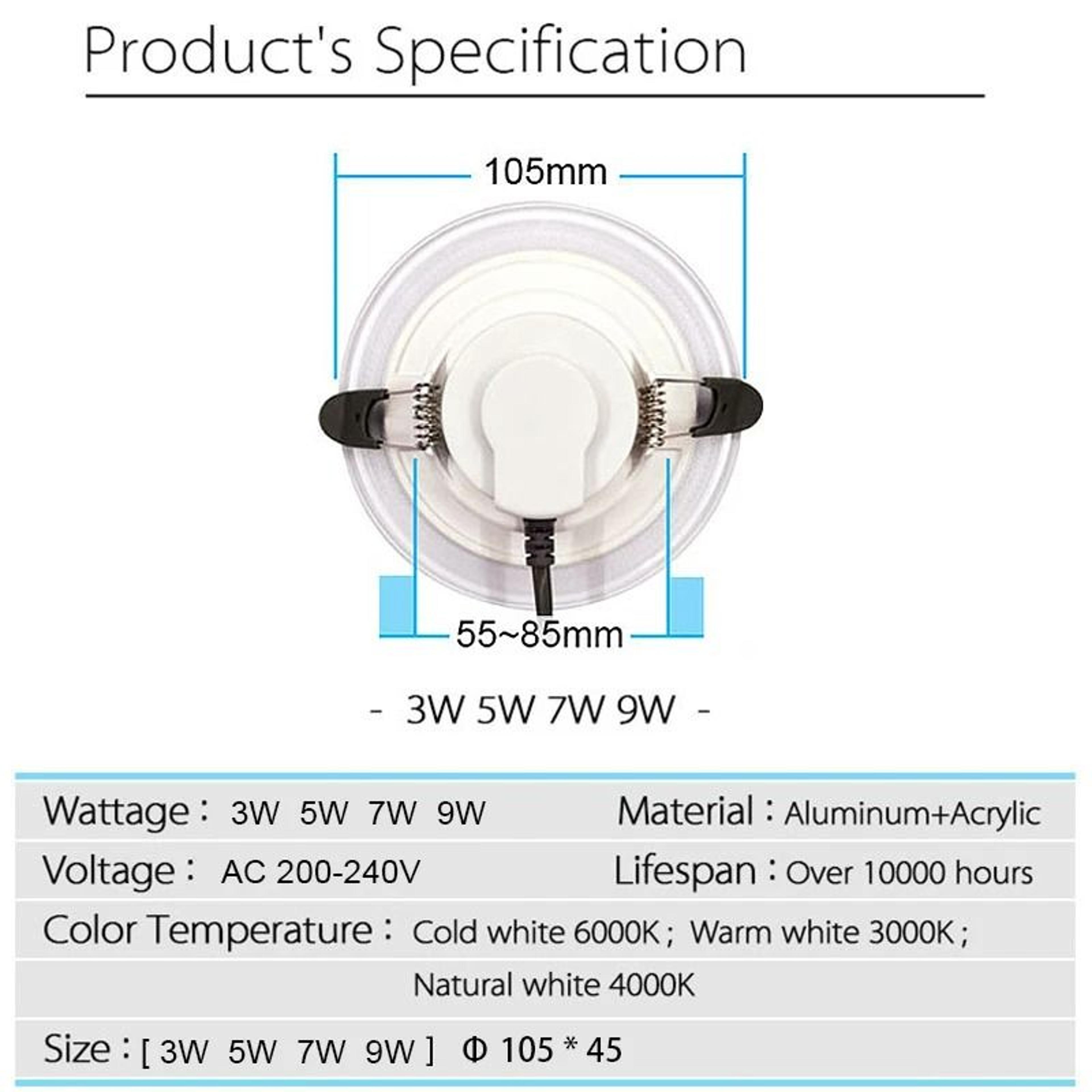 UltraSlim Acrylic Light Guide Panel LED Recessed Downlight 2