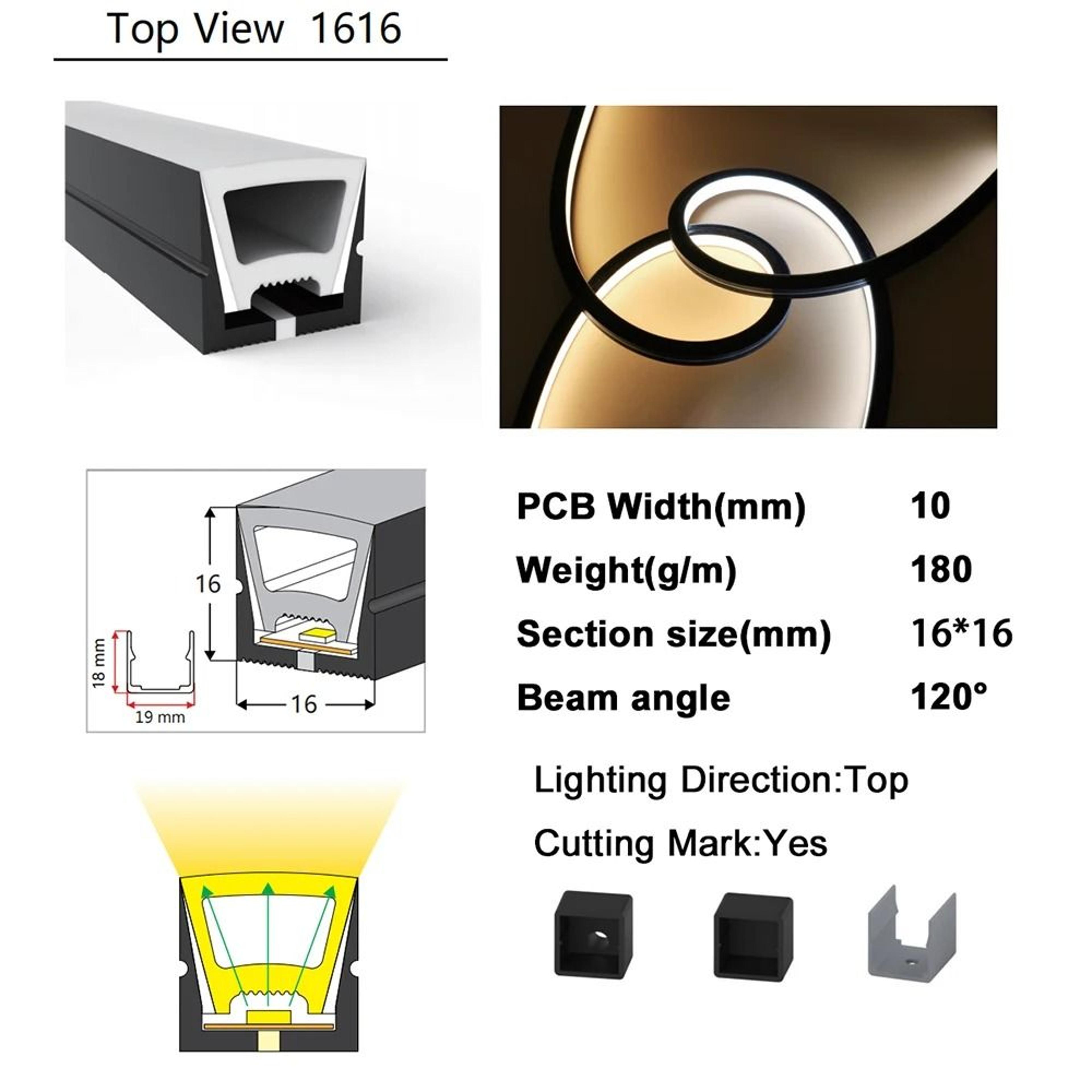 Flexible Black Silicone RGB LED Neon Rope Light Tube WS2811  WS2812B Compatible 3