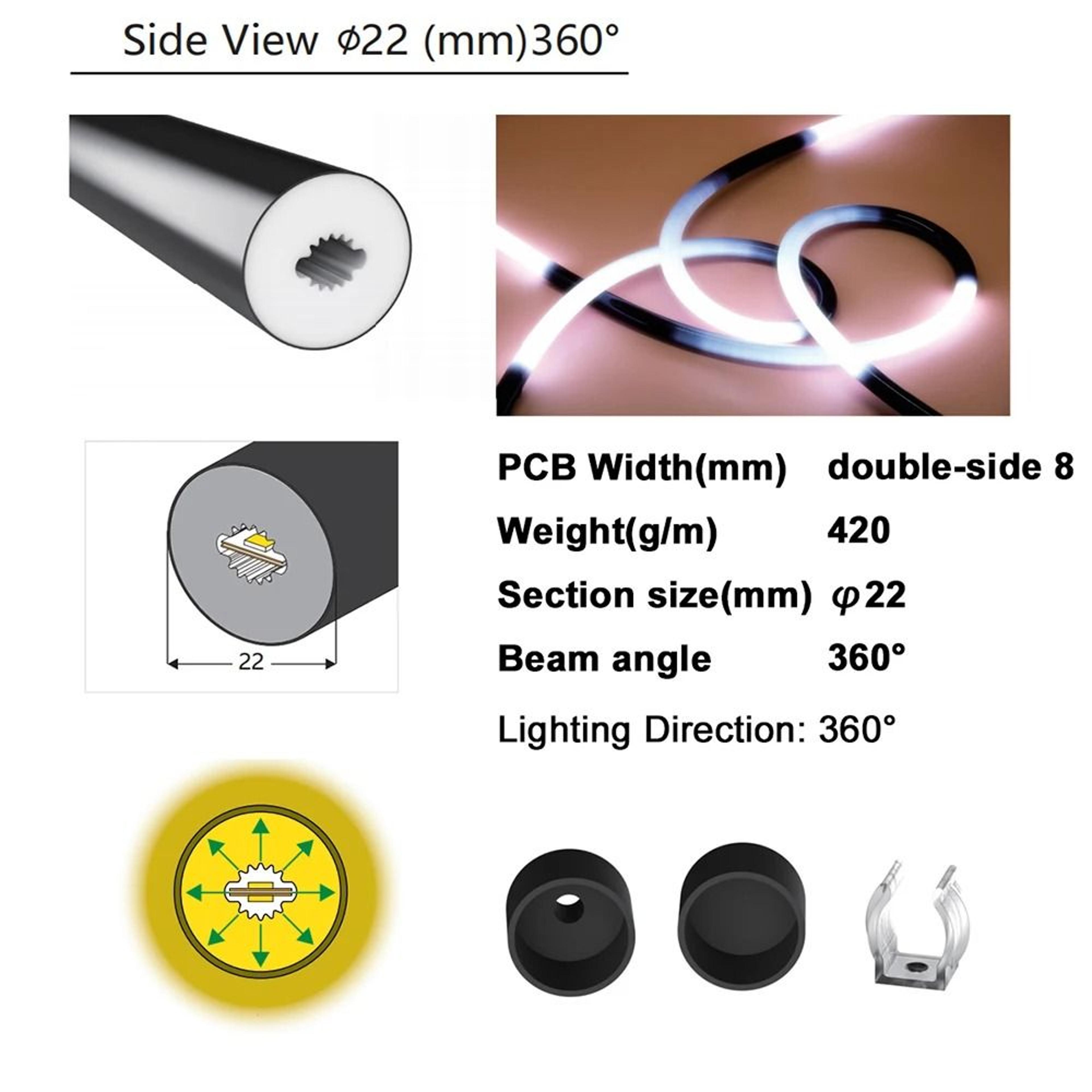 Flexible Black Silicone RGB LED Neon Rope Light Tube WS2811  WS2812B Compatible 2