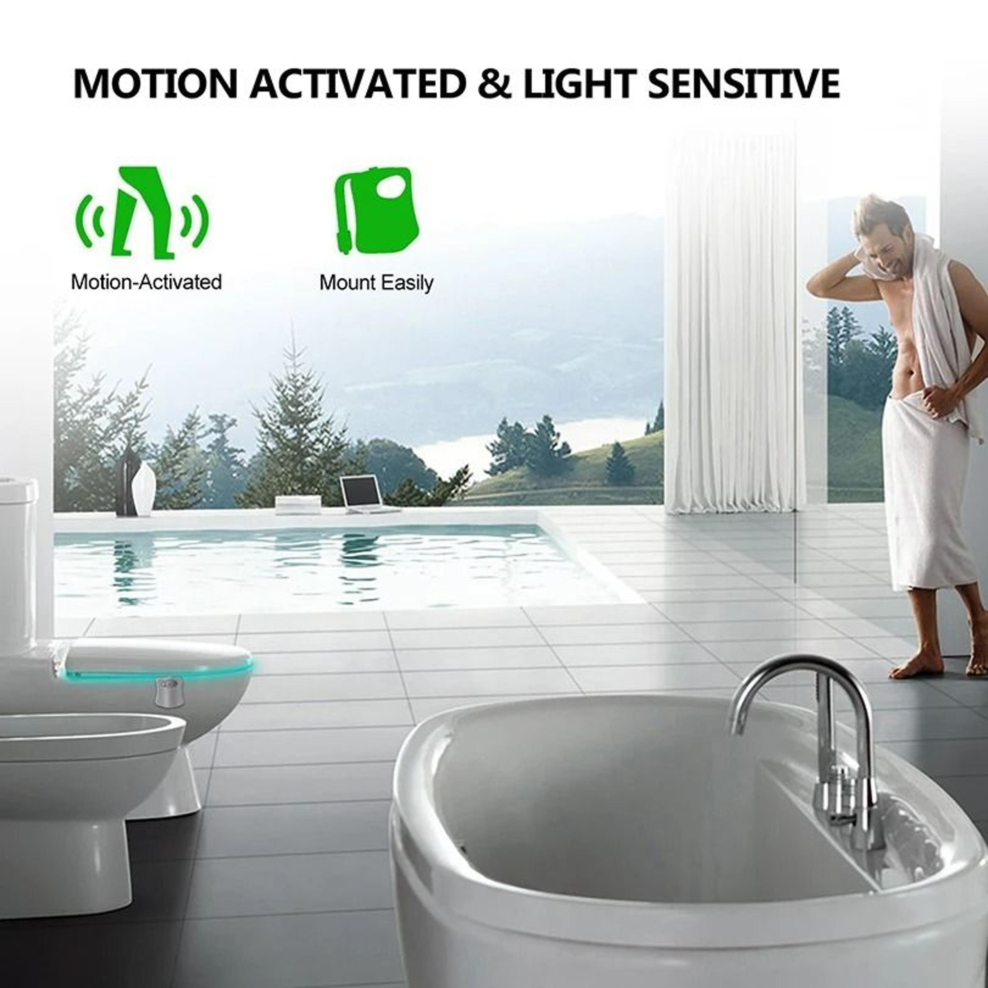 16Color Motion Sensor LED Toilet Bowl Night Light 5