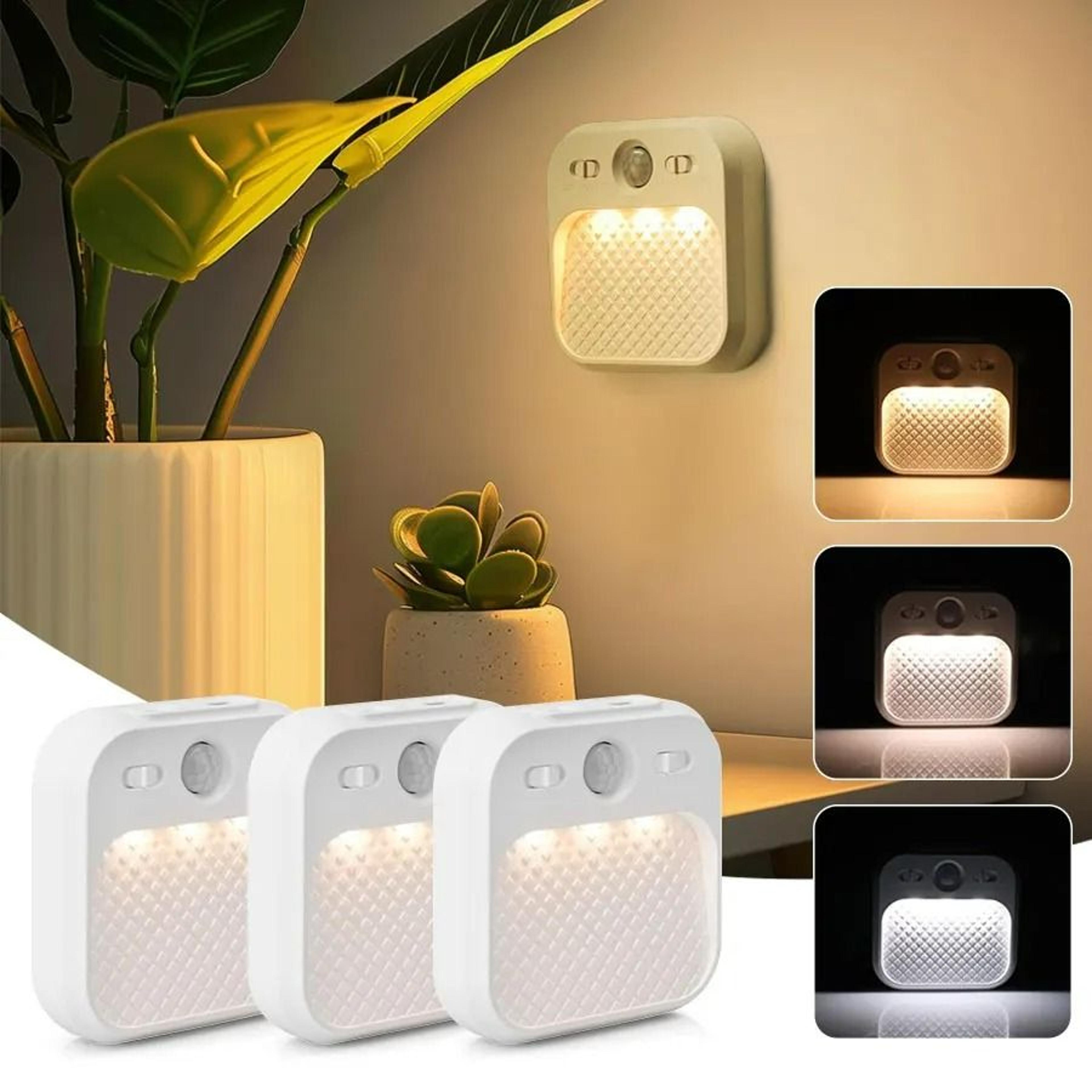 3-color motion sensor usb rechargeable magnetic led wall light