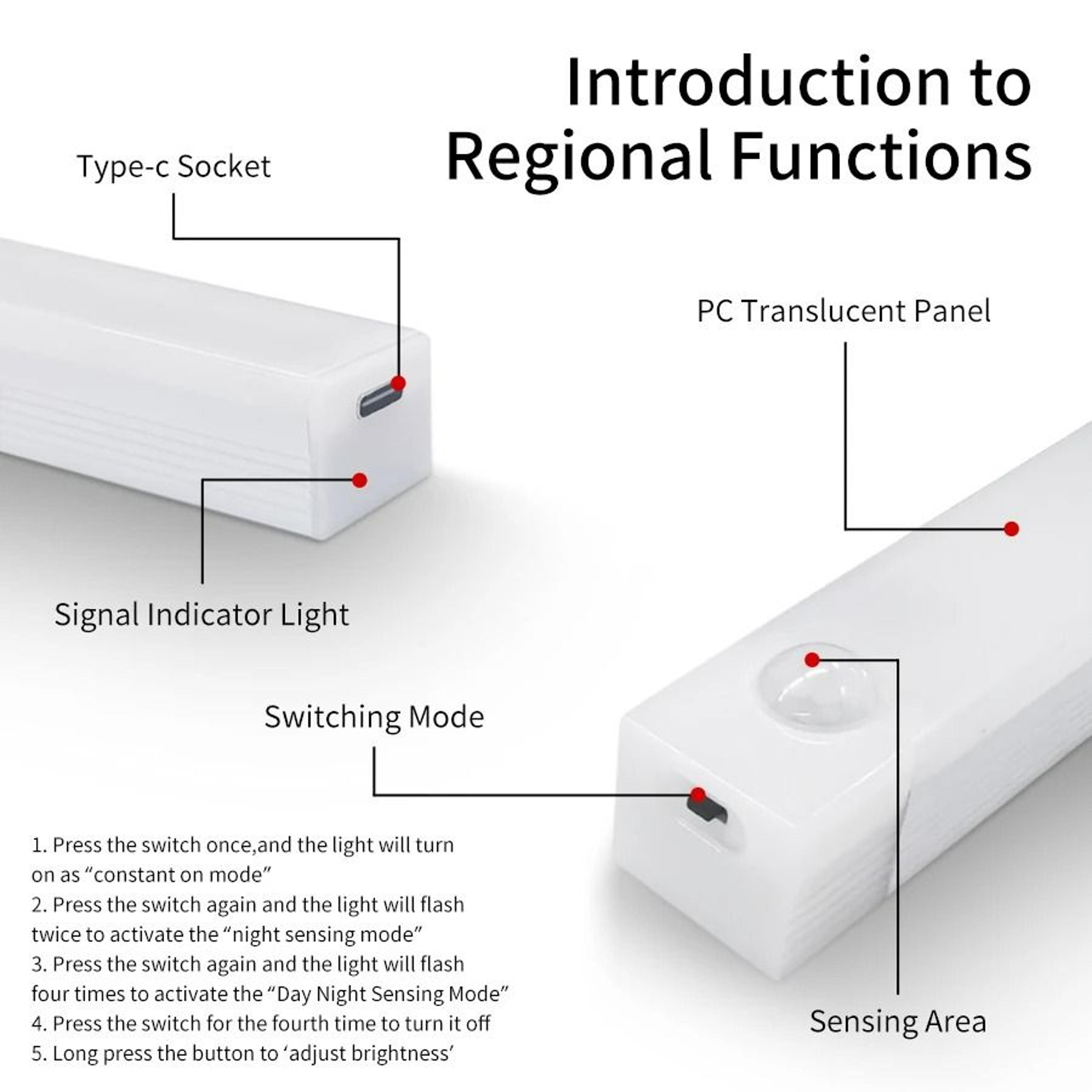 Rechargeable Motion Sensor LED Bar Light 4