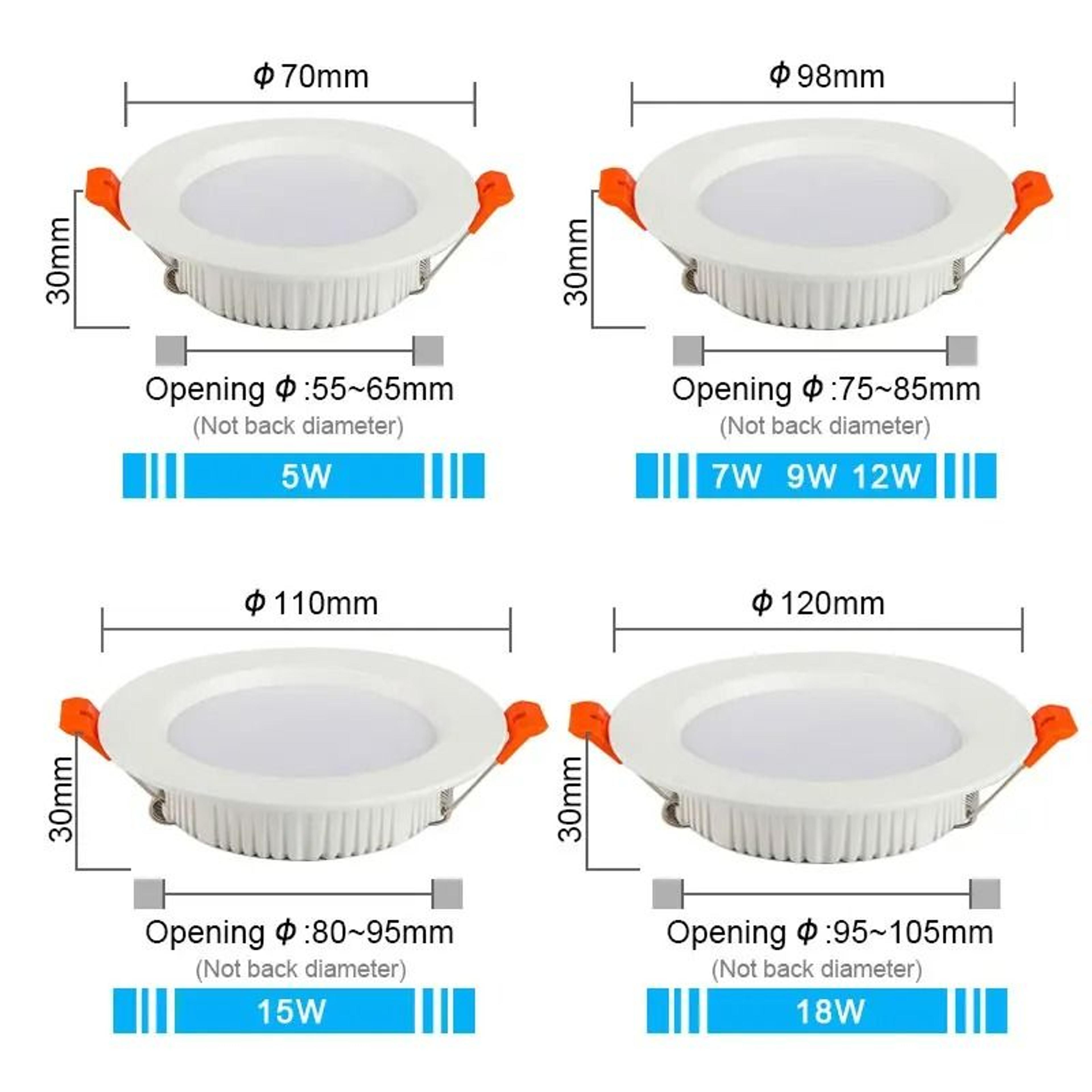 10Piece Recessed Thick Aluminum LED Downlight Pack 1