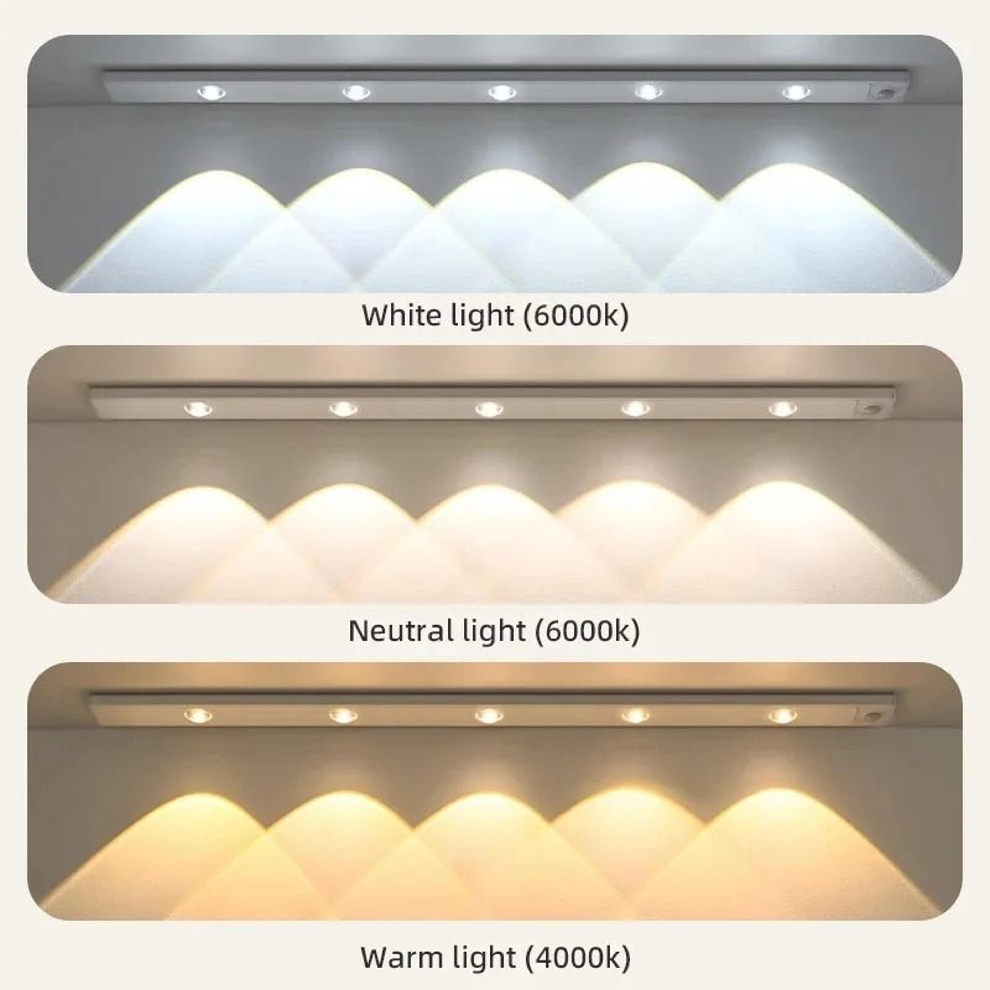 white/black 3-color motion sensor led cabinet light bar