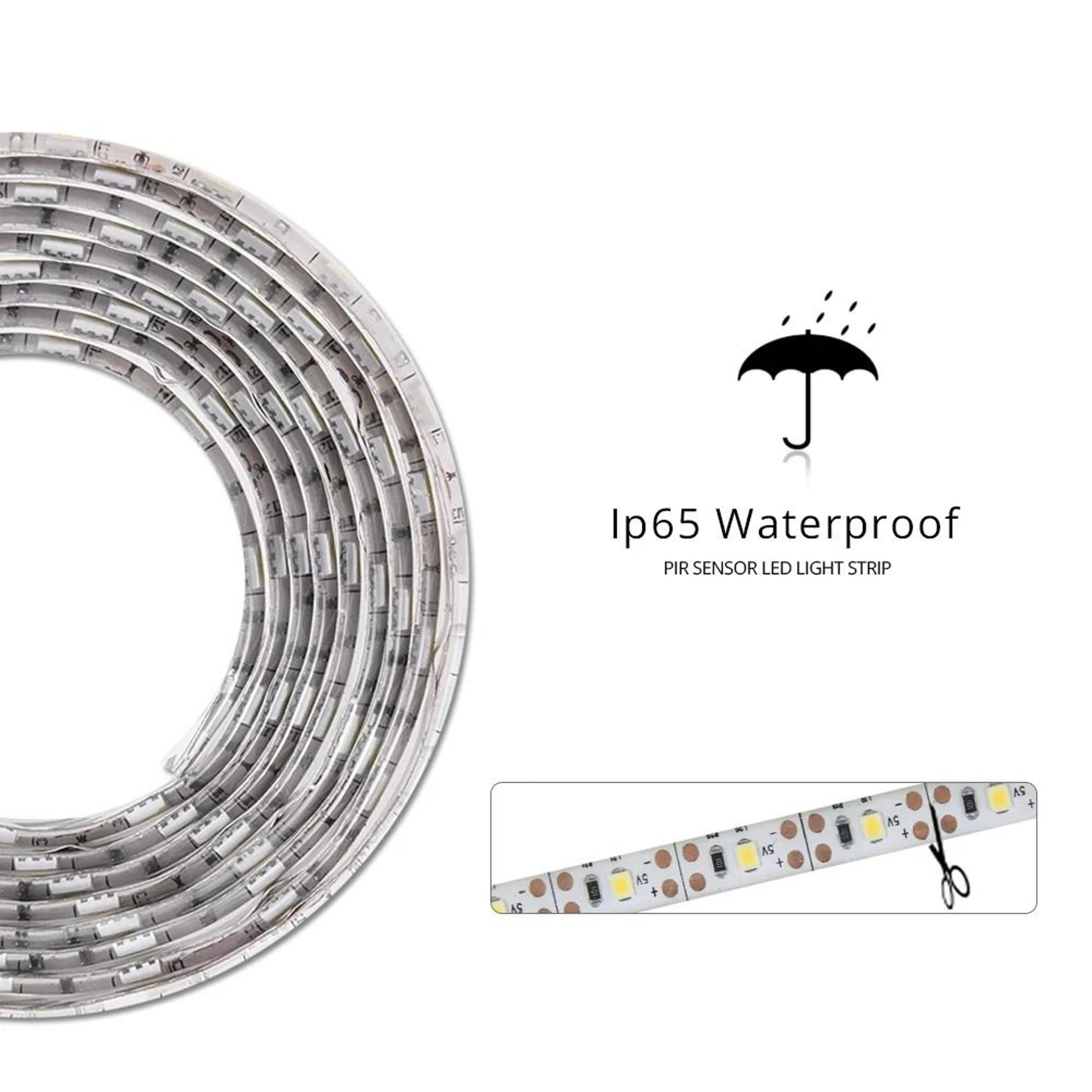 Waterproof PIR Motion Sensor LED Closet Light Strip DC 12V 5