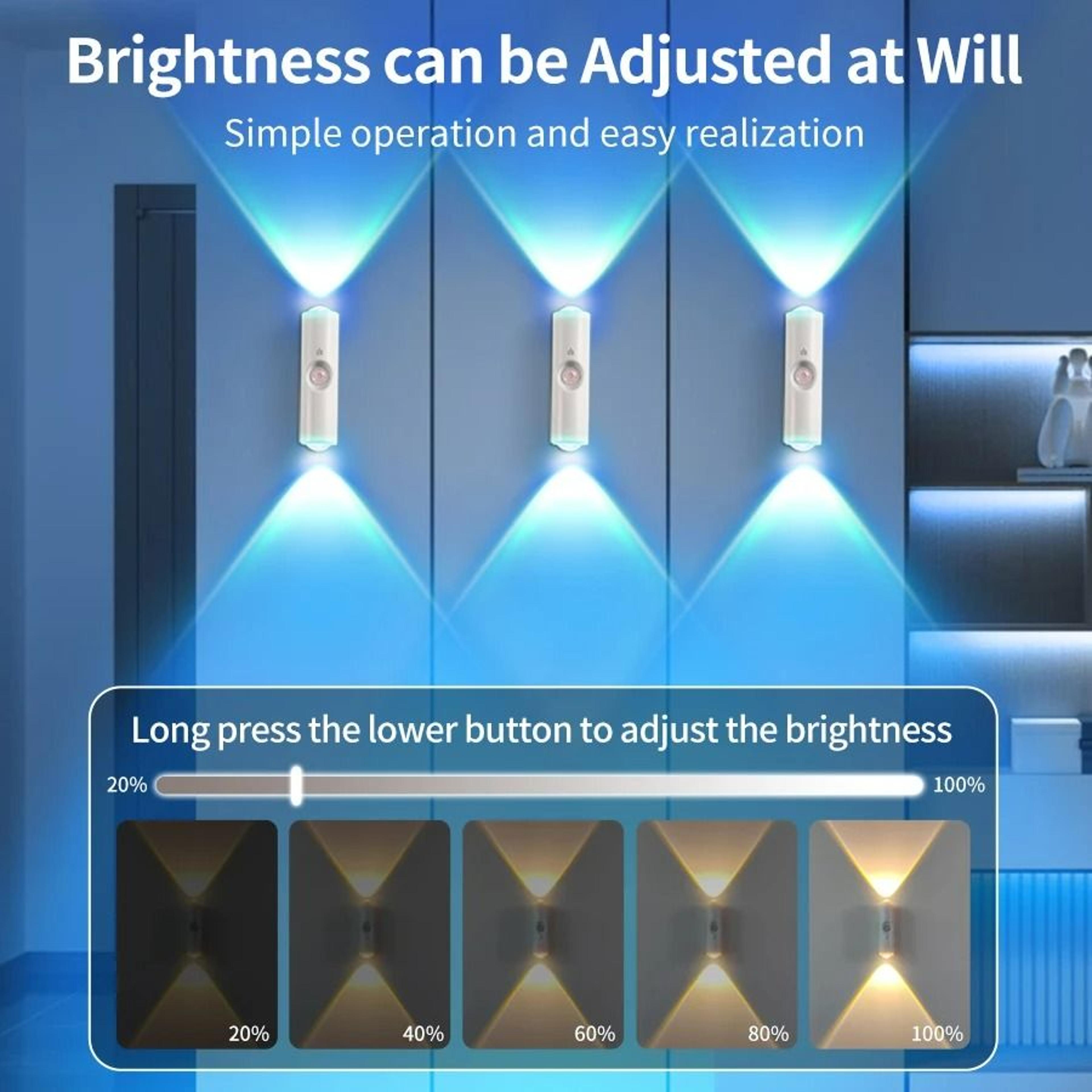 DoubleHead RGB Motion Sensor Magnetic Wall Lamp 2