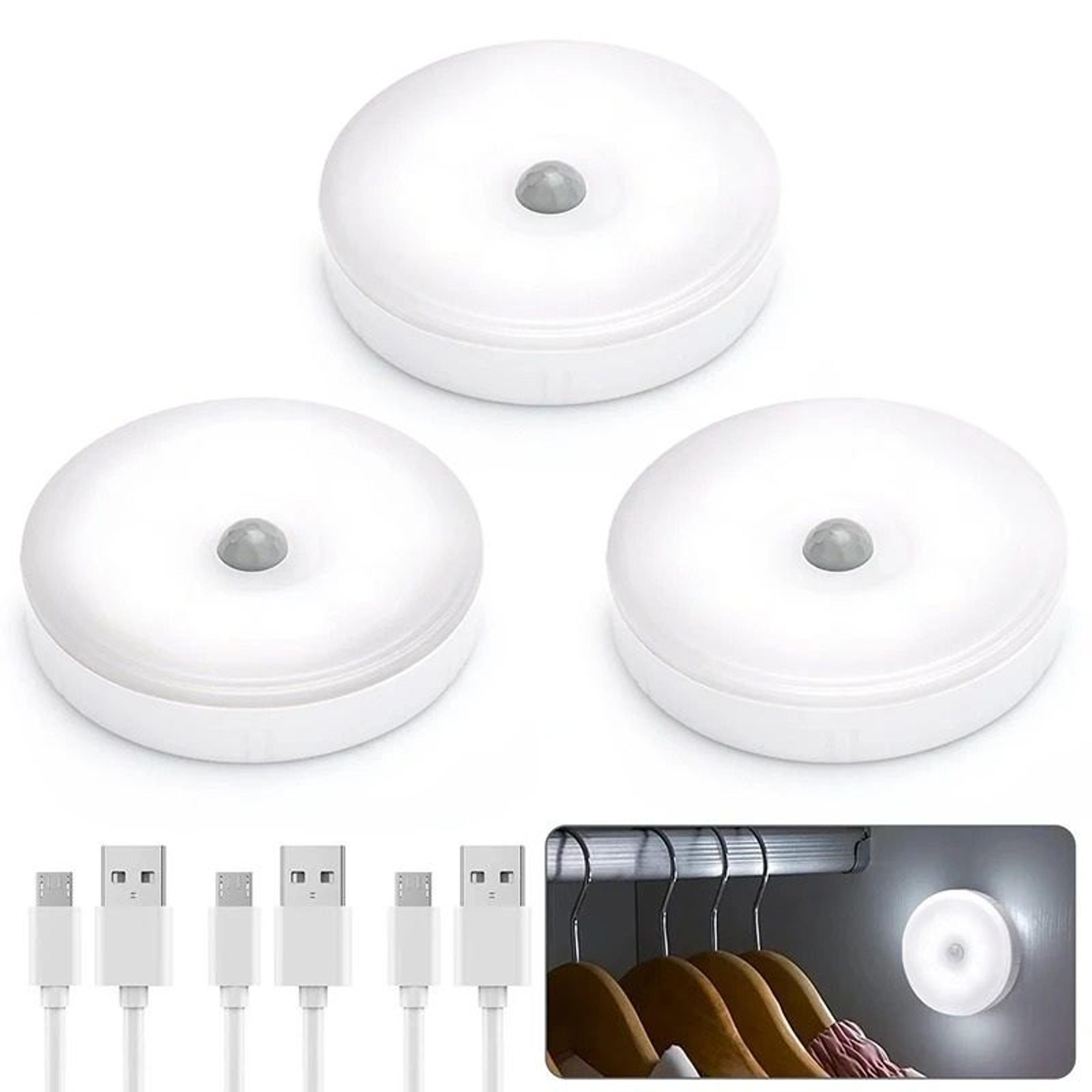 rechargeable motion sensor led puck lights (6 pack)