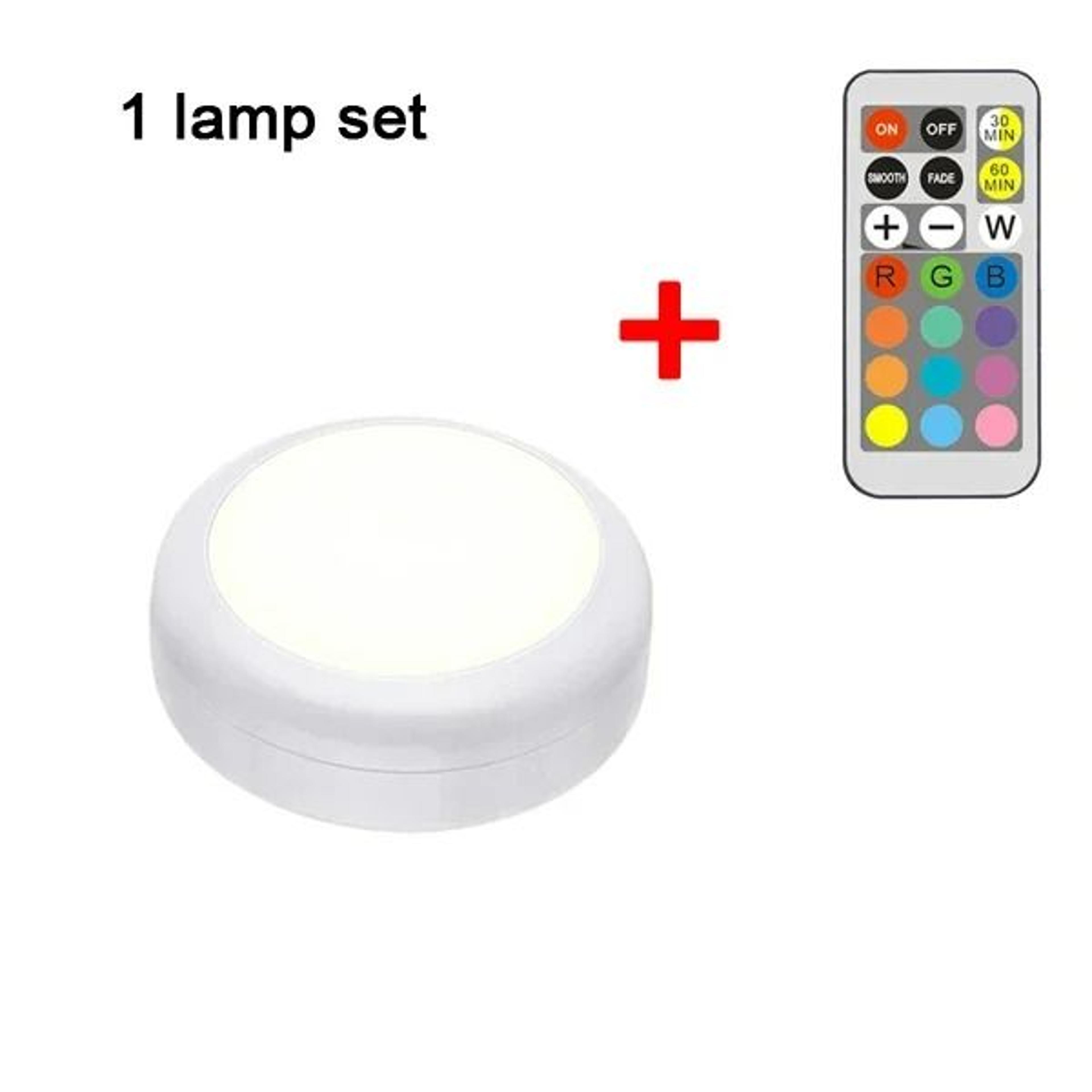 Dimmable Multicolor LED Puck Light With Remote Control 6