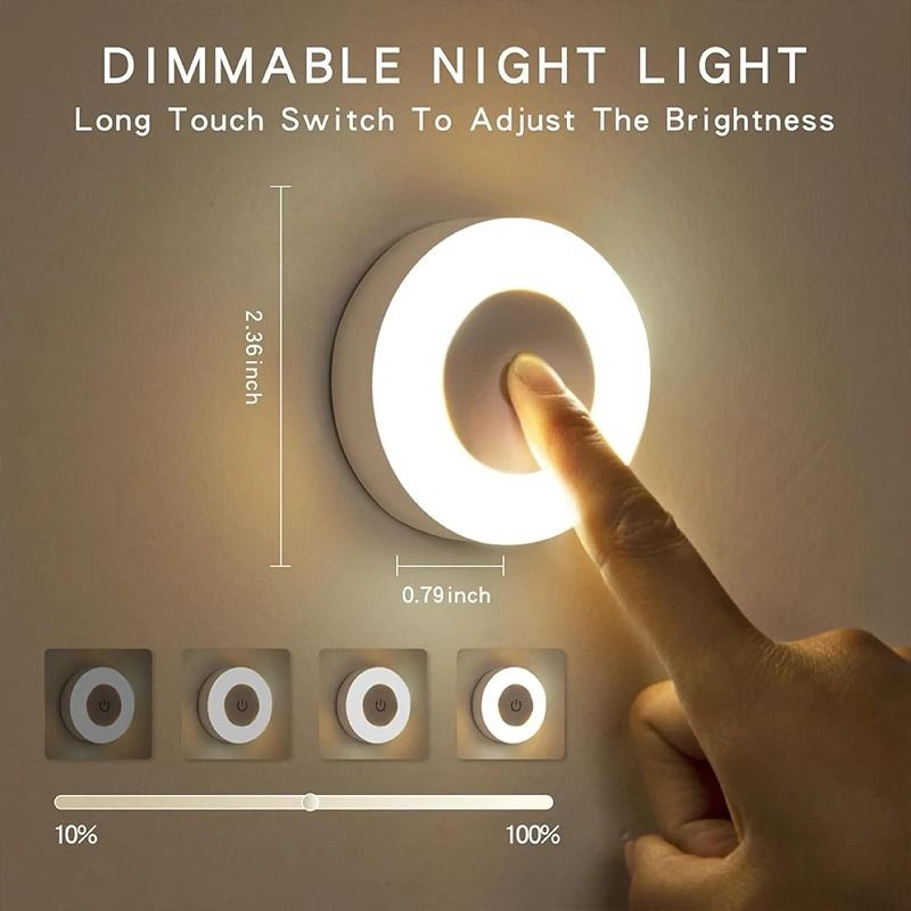 Rechargeable 3Color Dimmable LED Touch Puck Light 4