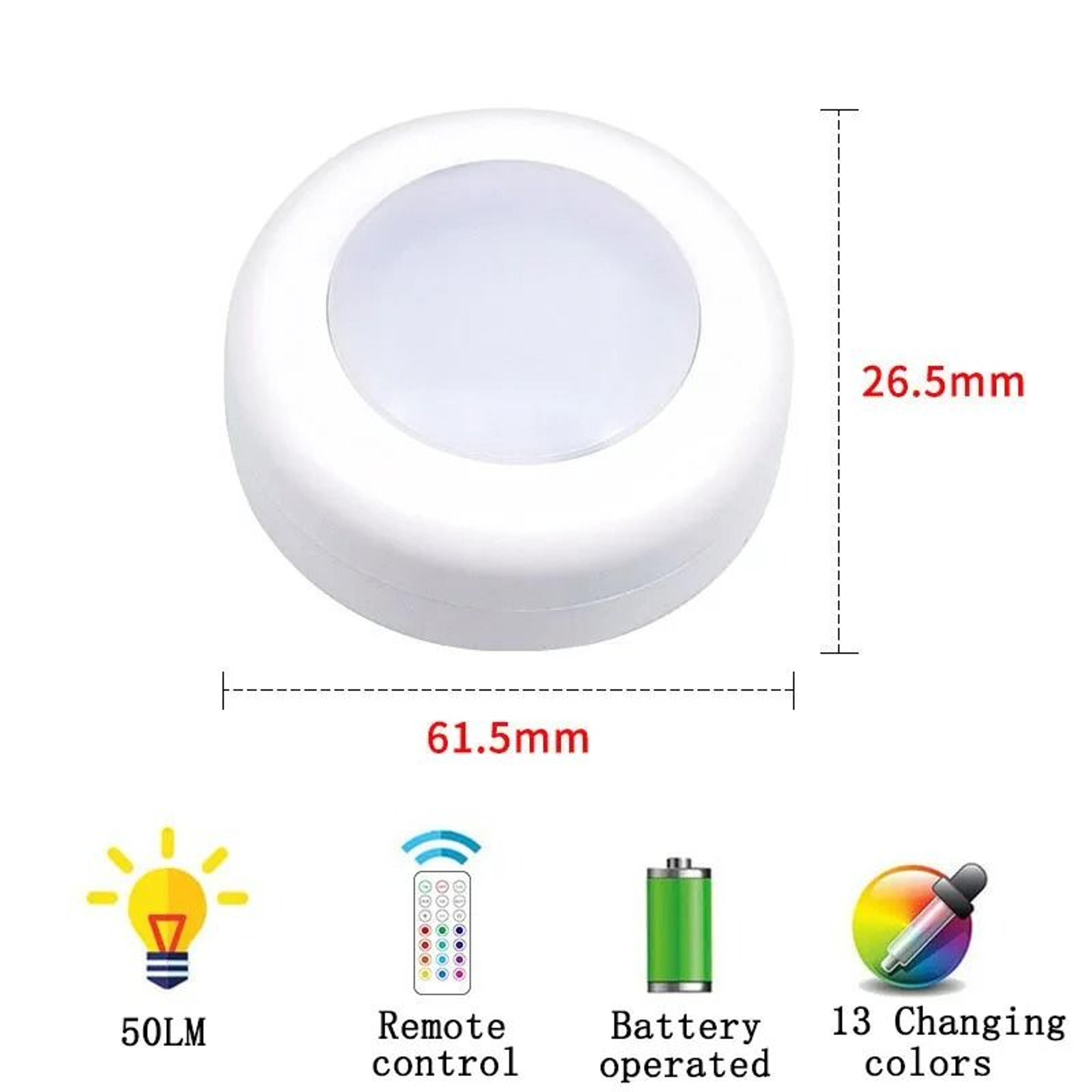 Wireless 16Color RGBW LED Puck Lights With Remote Control 4