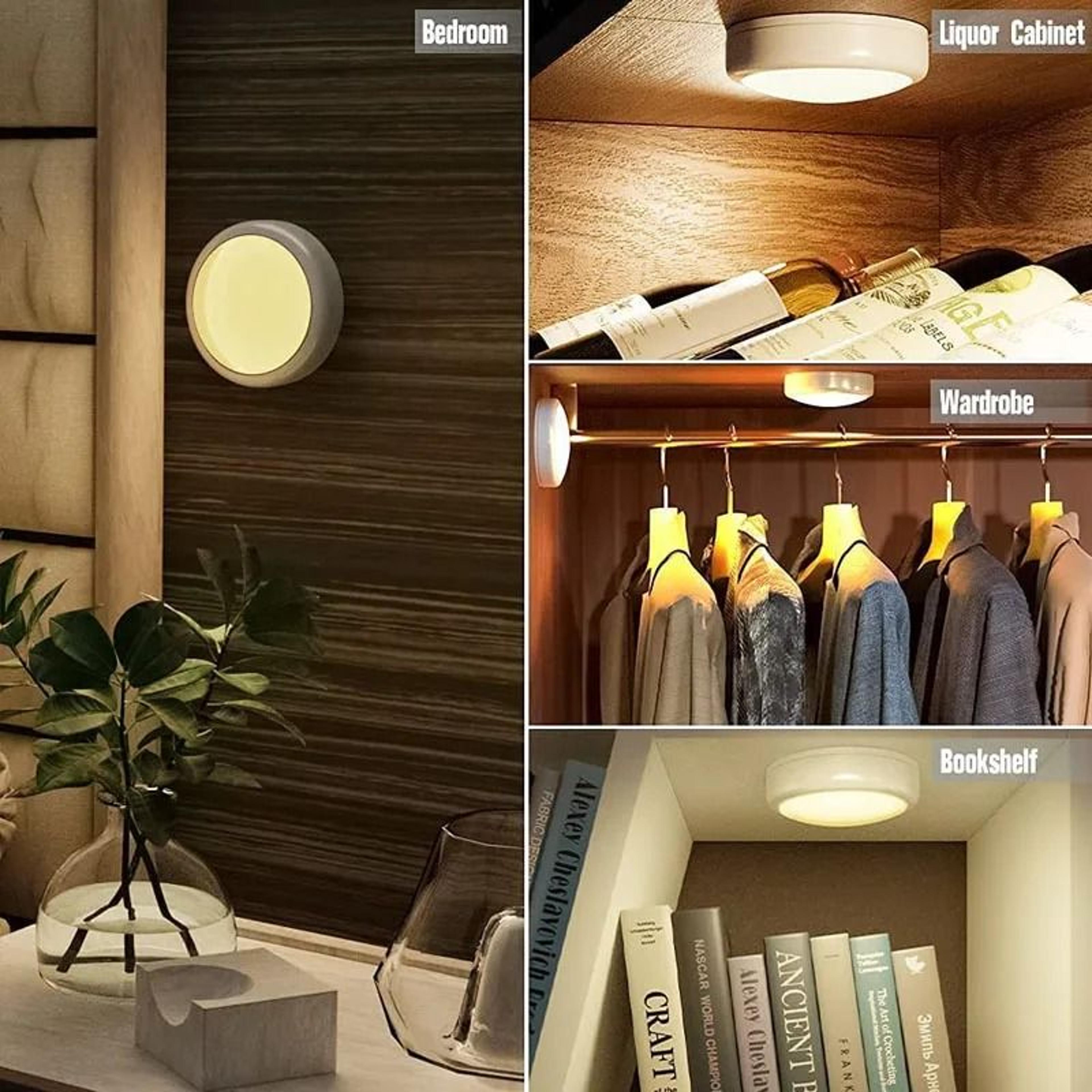 Wireless 16Color RGBW LED Puck Lights With Remote Control 5