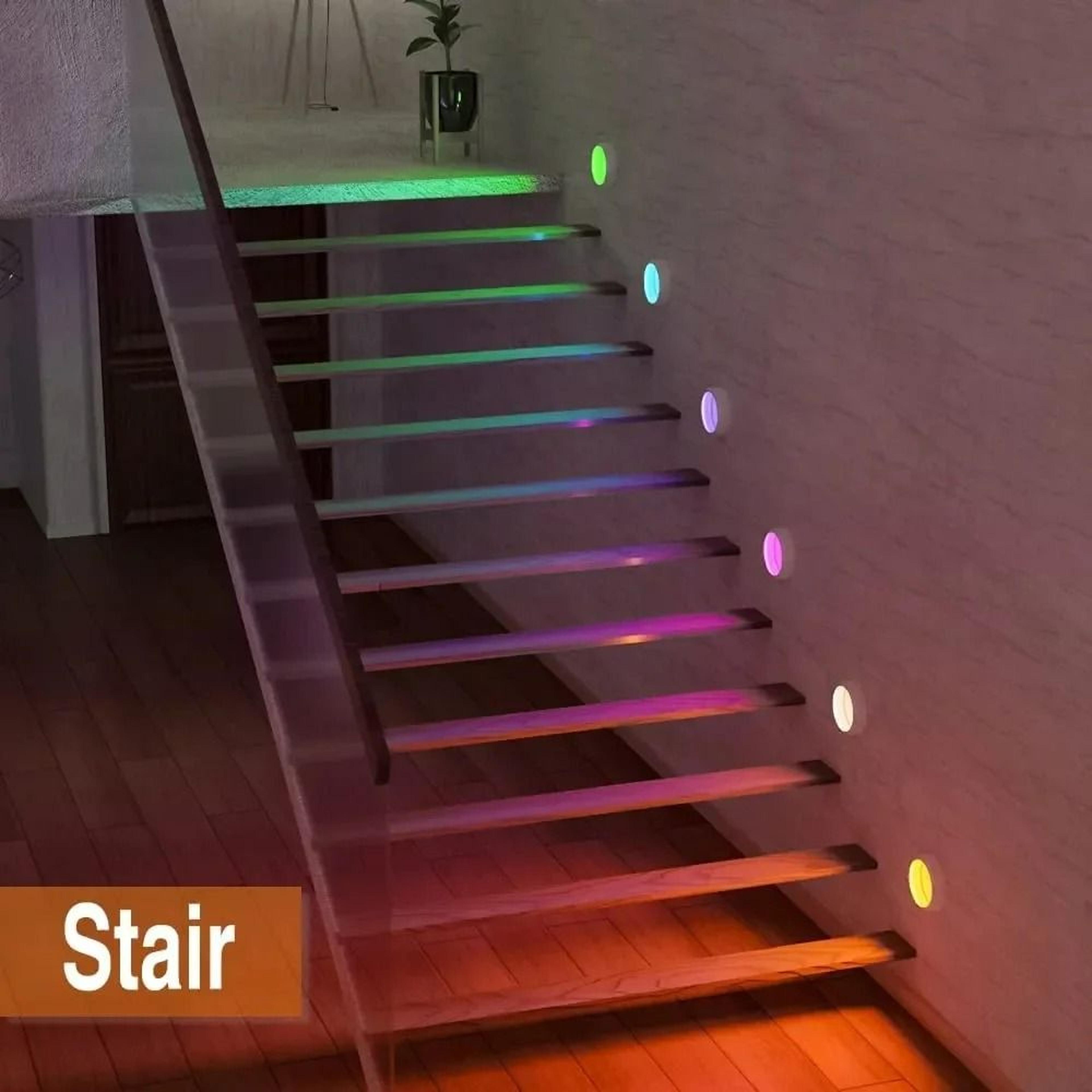 USB Rechargeable RGBW LED Puck Lights With Remote Control 3 Pack 6