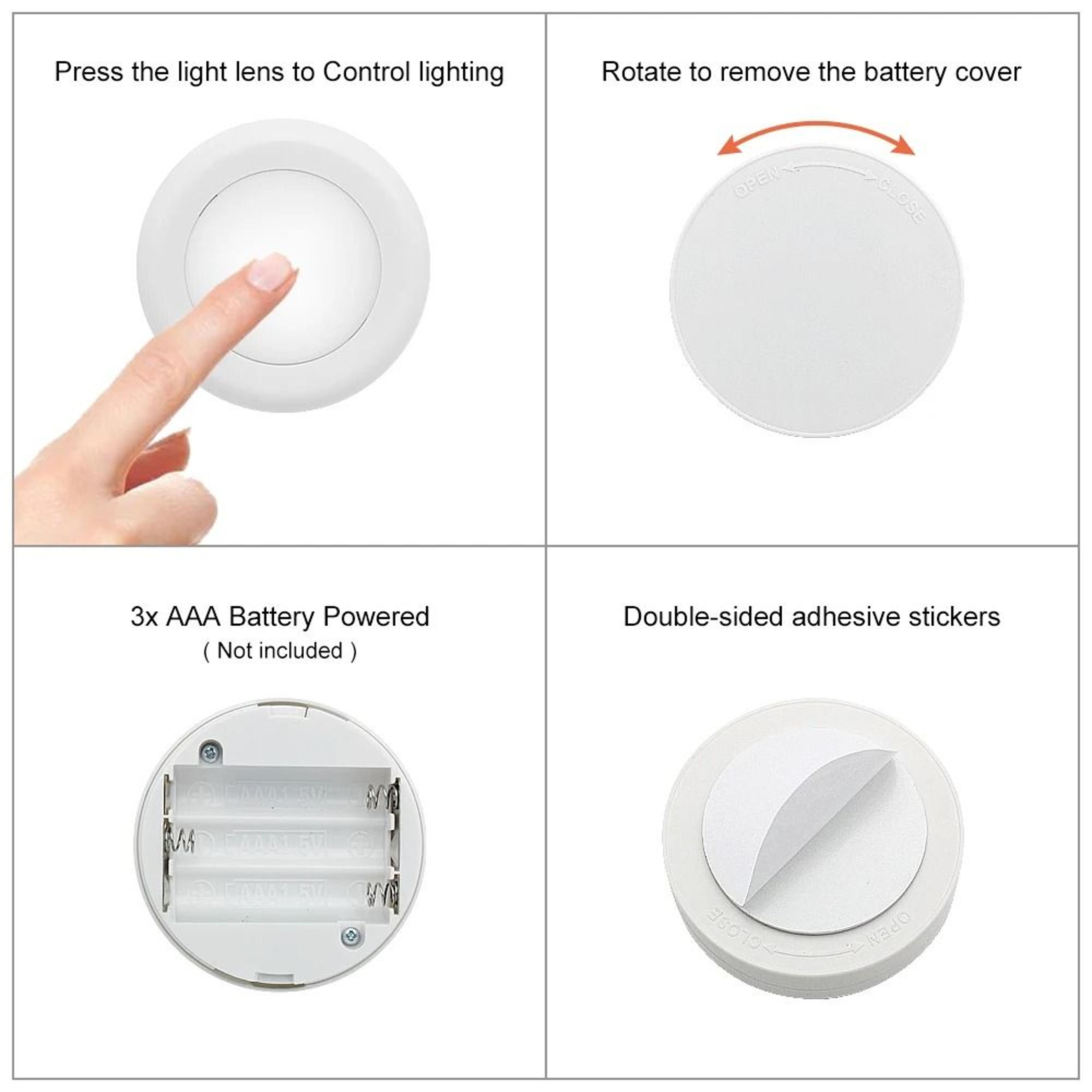 Wireless RGBW LED Puck Lights With Remote Control 3 Pack 5