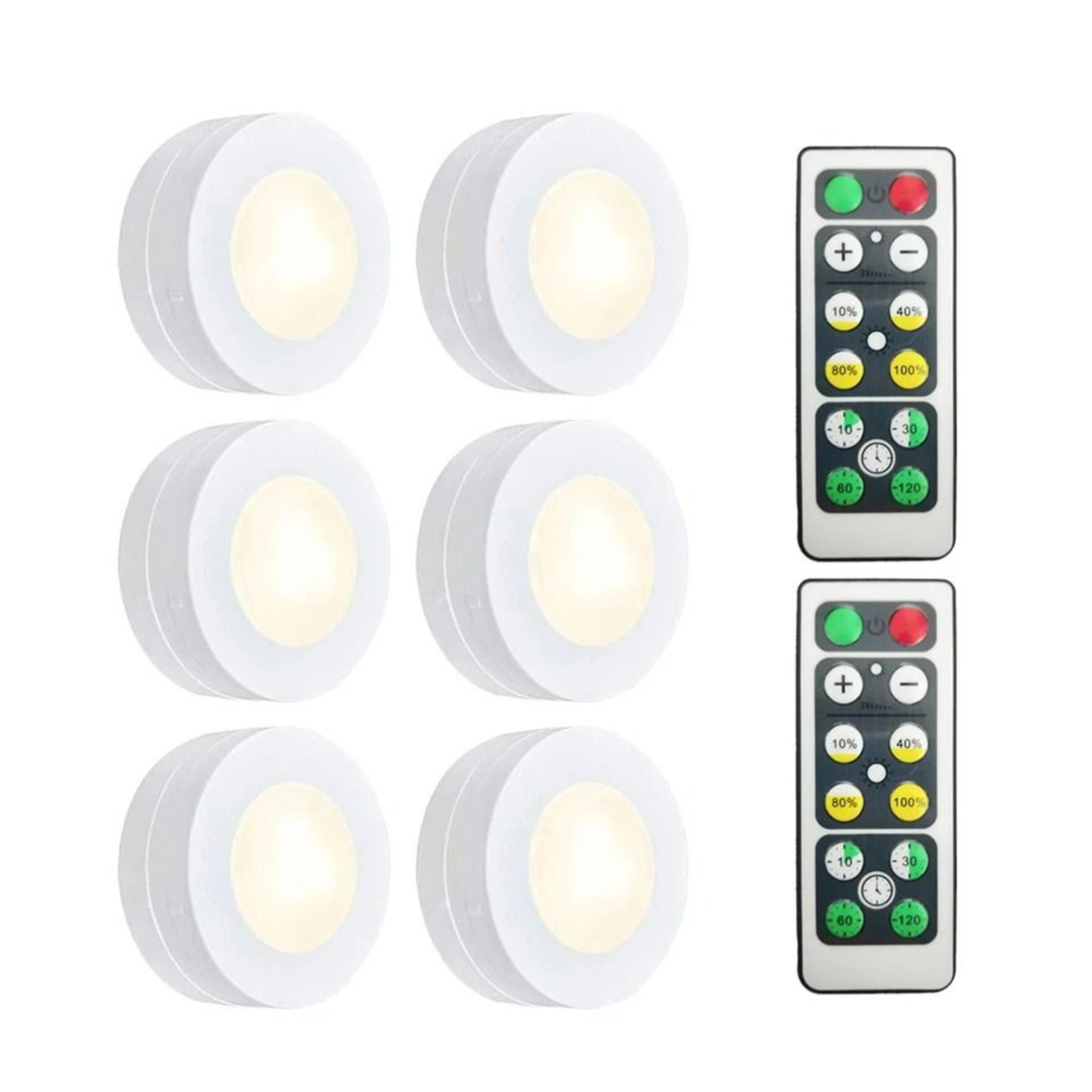 dimmable touch sensor led puck lights with remote control (3 pack)