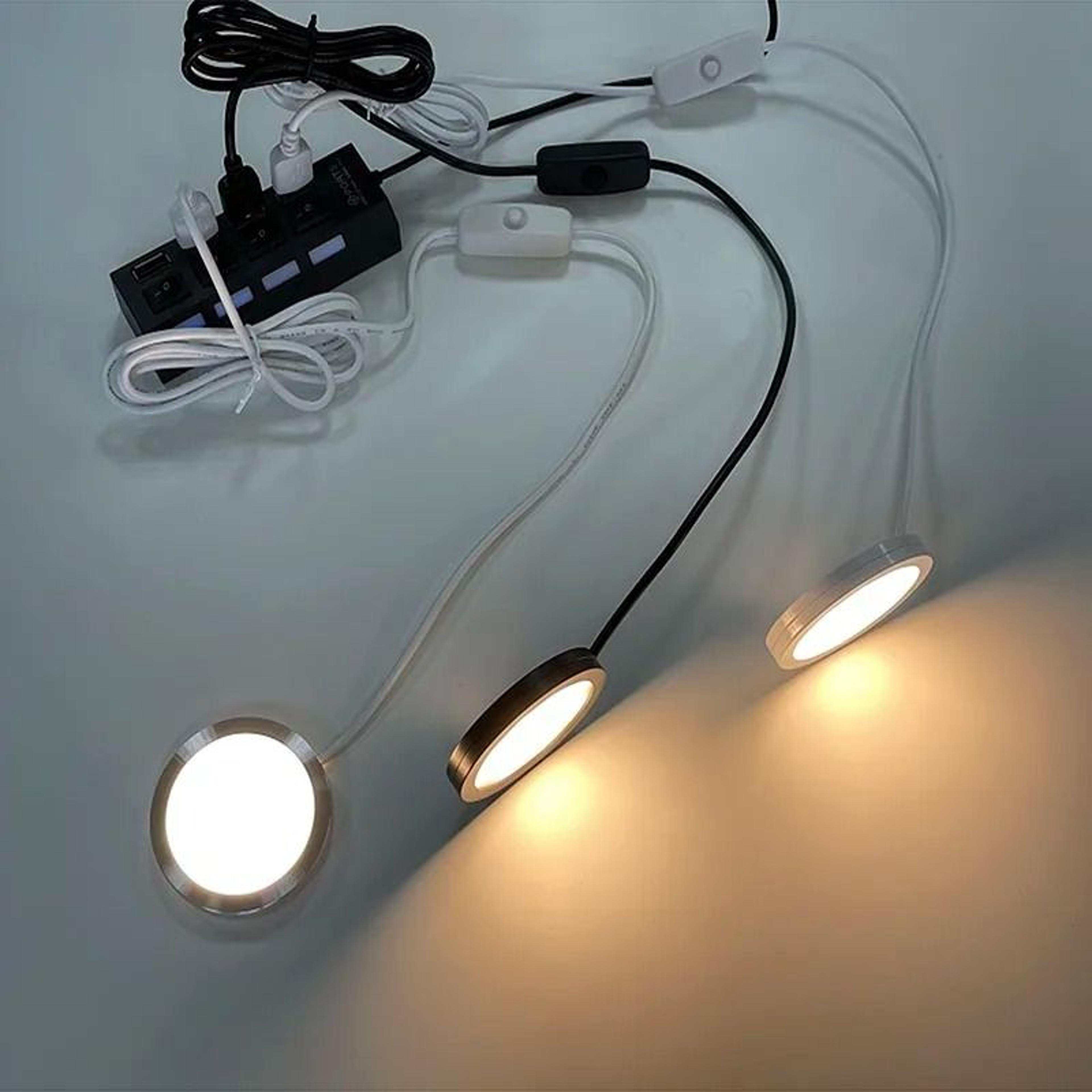 5V USB LED Caravan  Cabinet Spot Puck Light With Switch 3