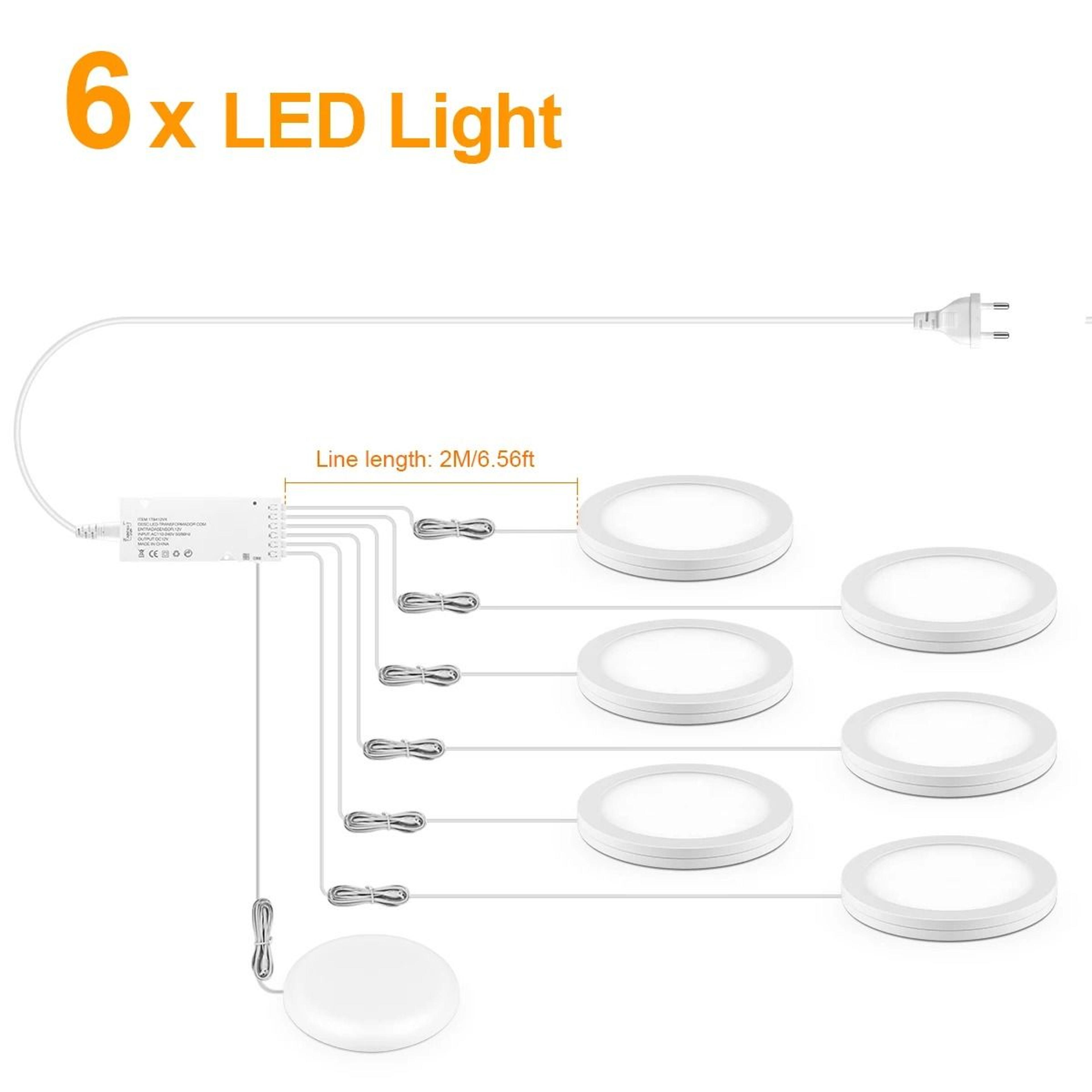 UltraThin Touch Dimmable LED Puck Lights 6 Pack 7