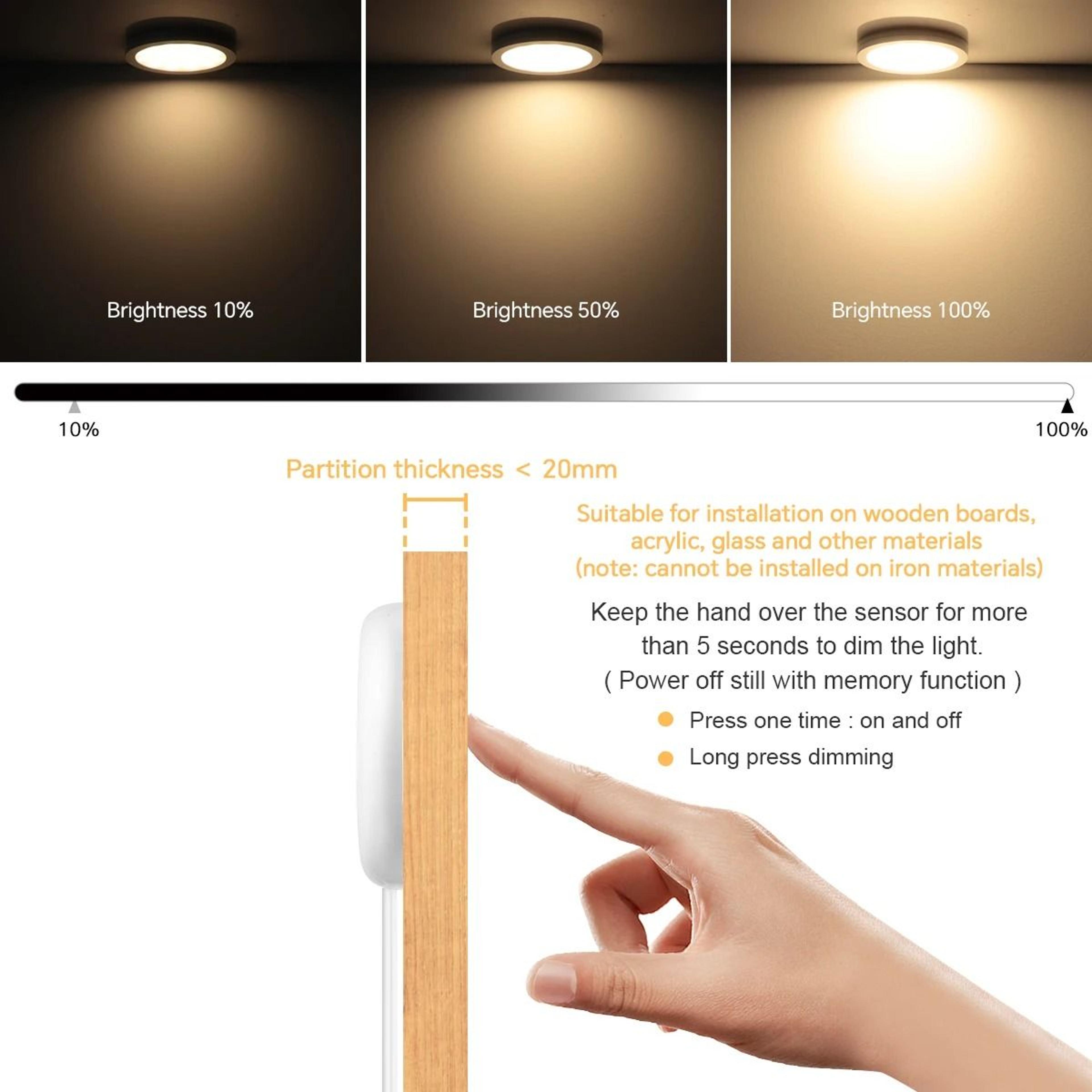 UltraThin Touch Dimmable LED Puck Lights 6 Pack 3