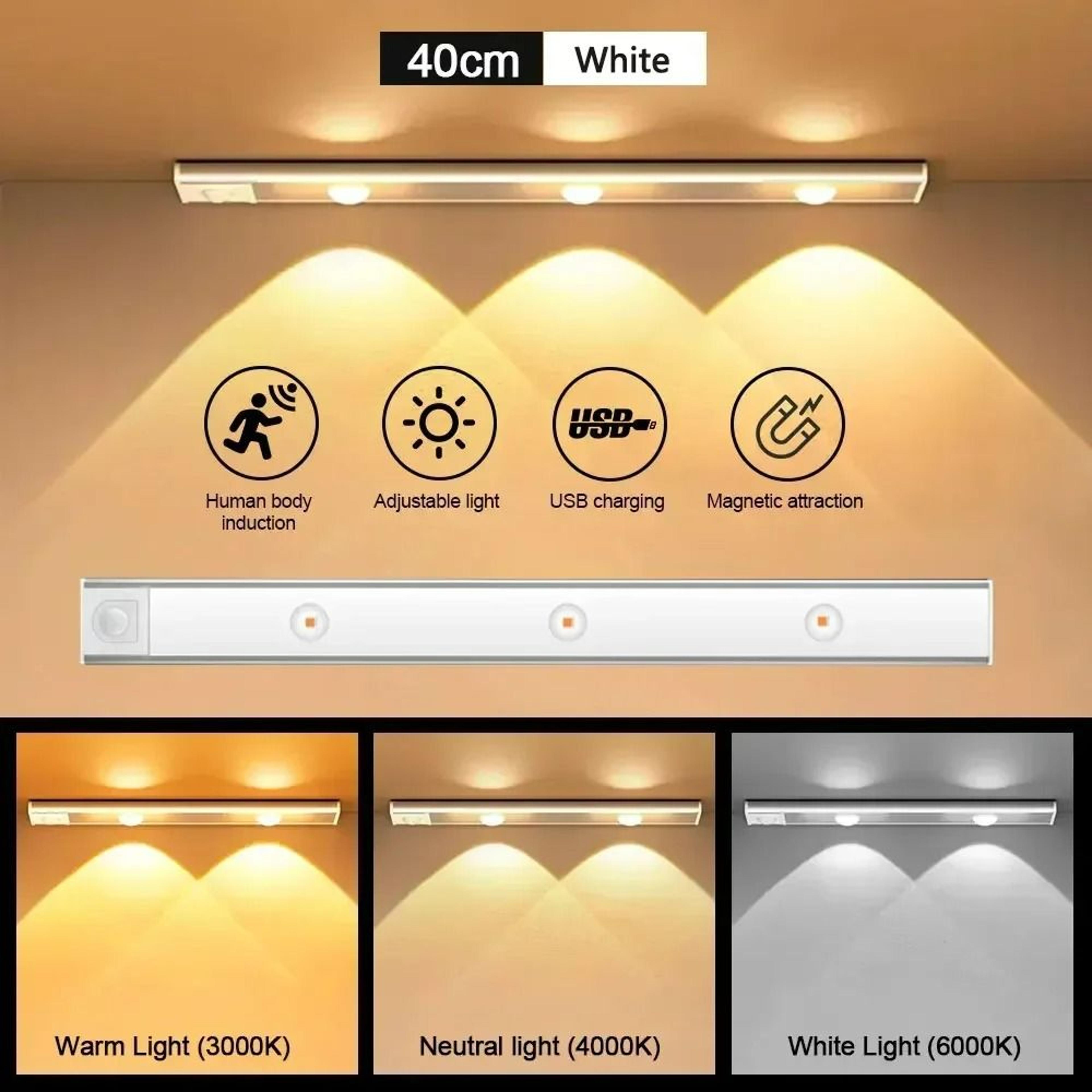 Rechargeable UltraThin Motion Sensor LED Cabinet Light Bar 9
