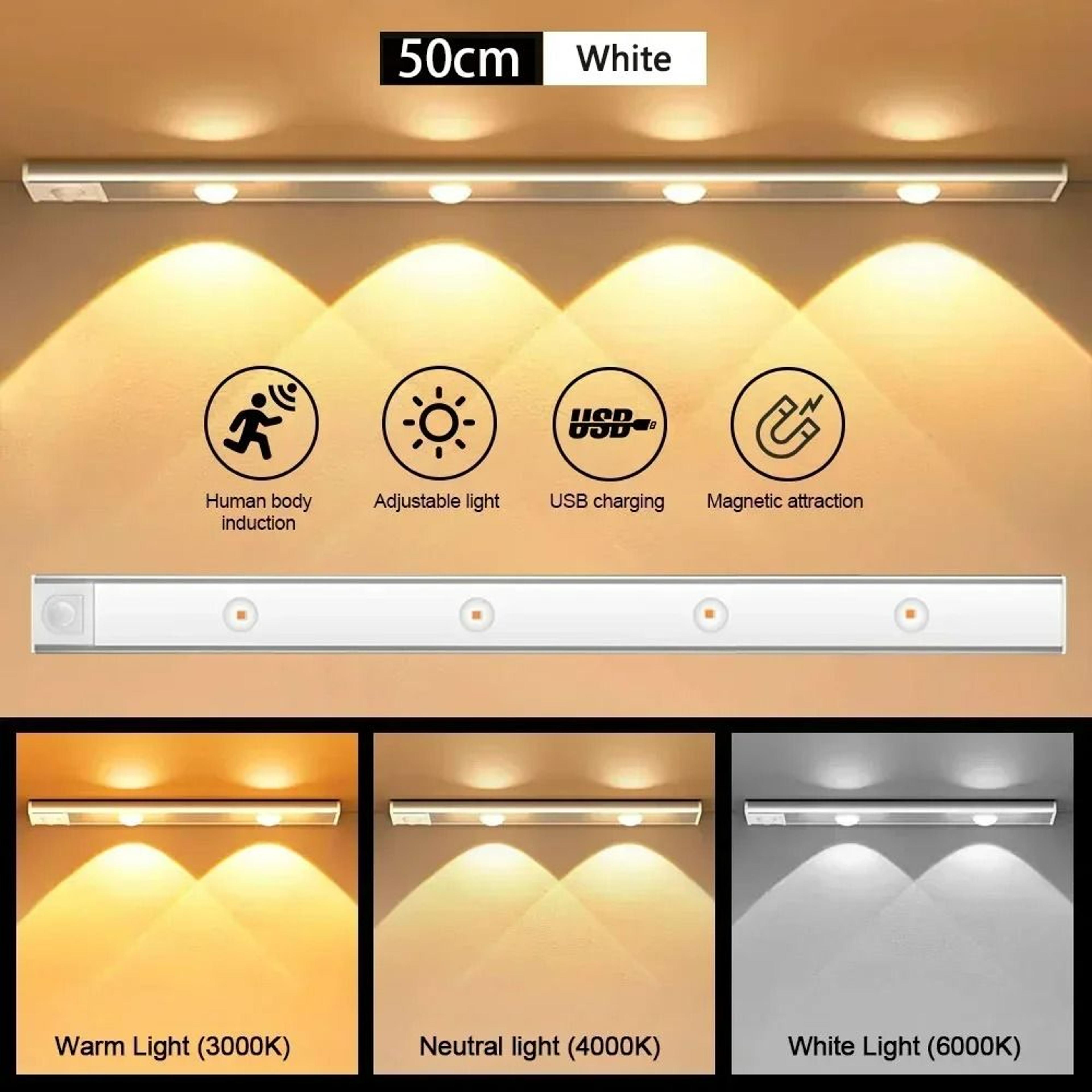Rechargeable UltraThin Motion Sensor LED Cabinet Light Bar 10