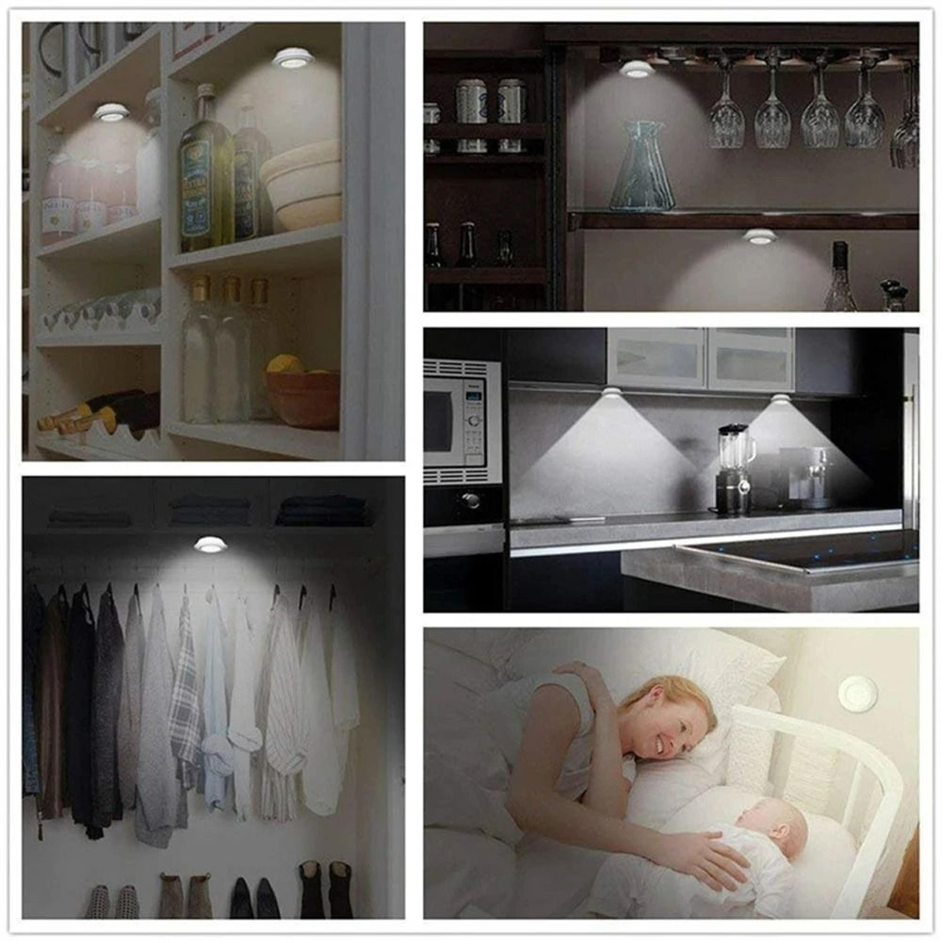 Dimmable Wireless LED Under Cabinet Light Set Remote Control Puck Night Lights 5